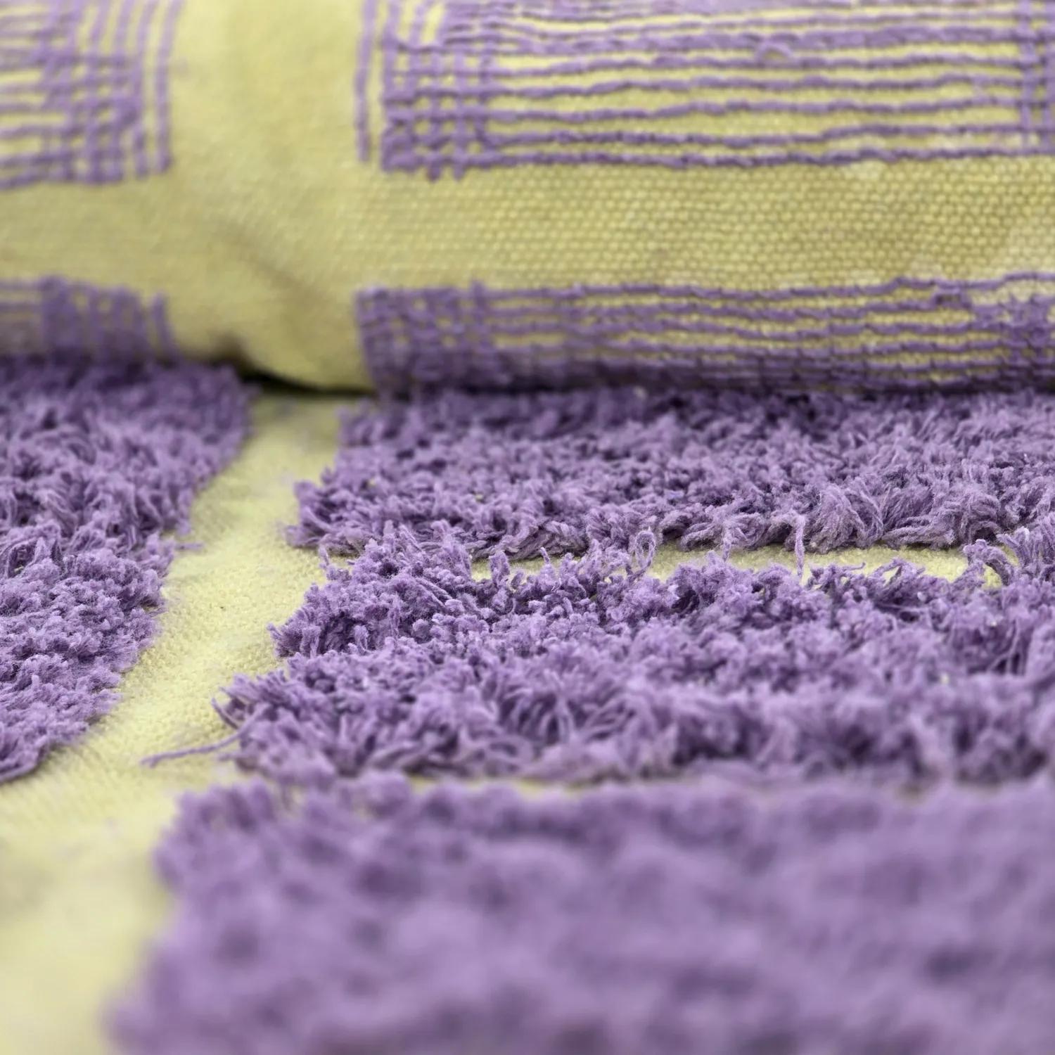 Hoogpolig vloerkleed - Zola Natural Cotton Shaggy (paars)