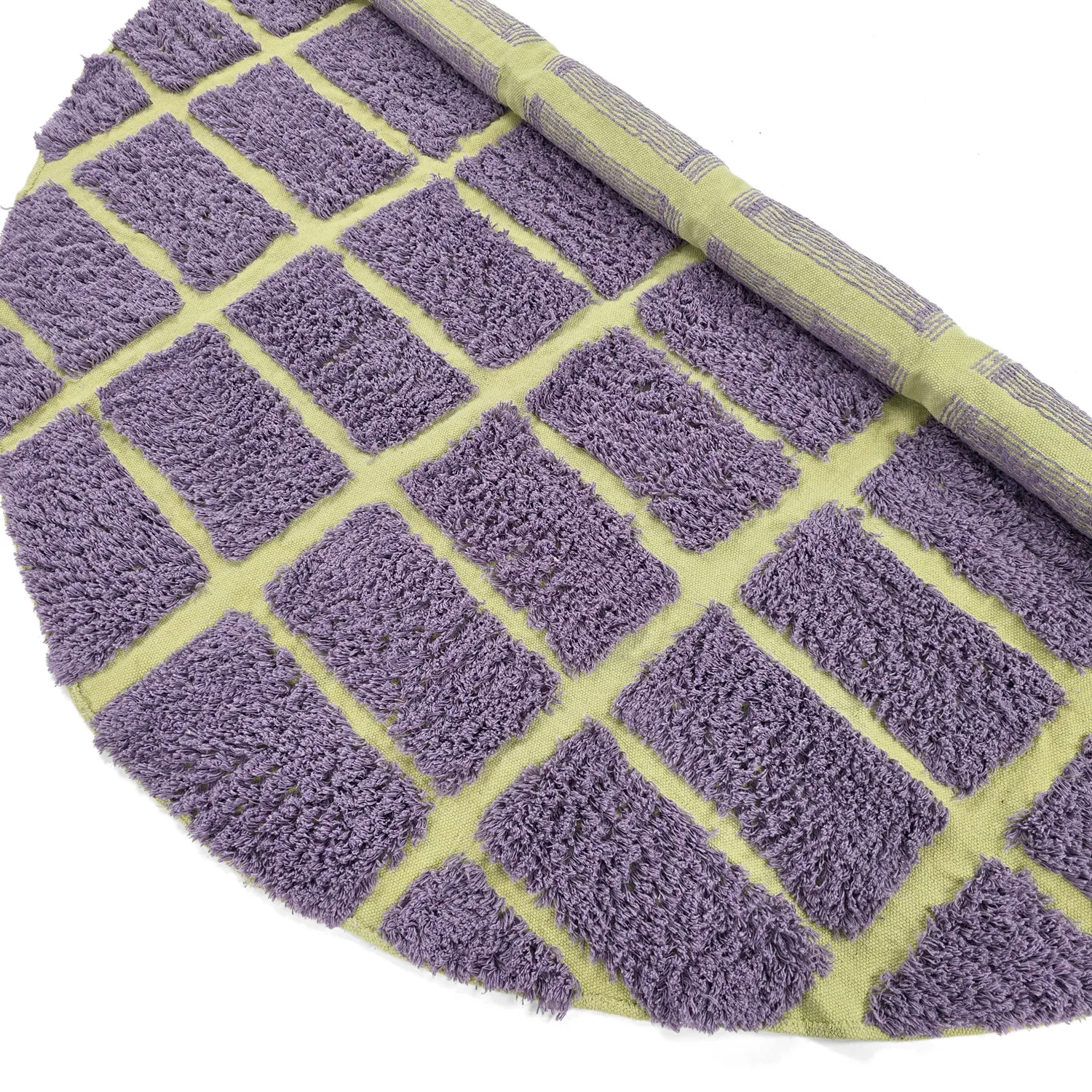 Rond vloerkleed - Zola Natural Cotton Shaggy (paars)