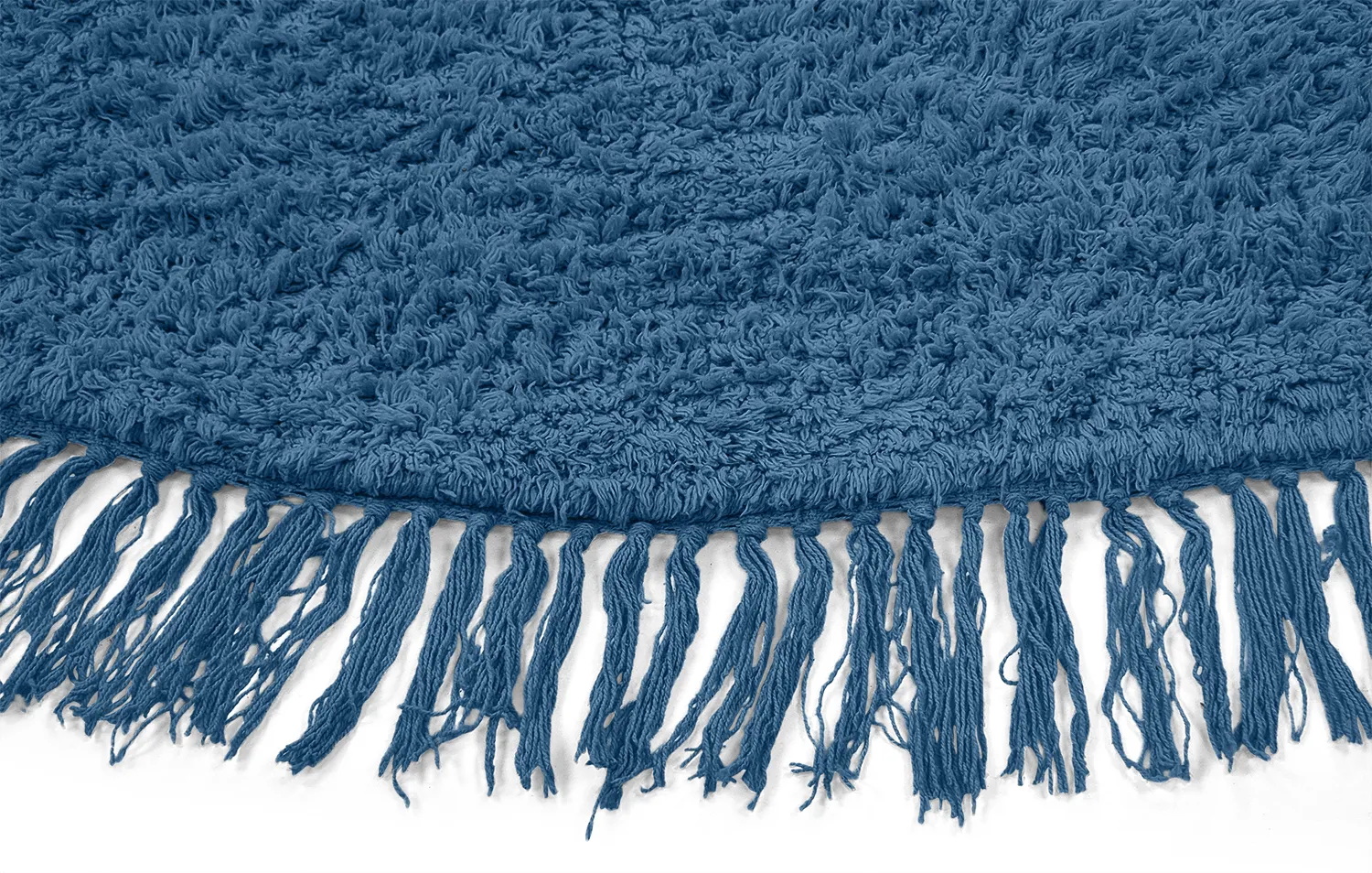 Ronde vloerkleden - Alba Natural Cotton Shaggy (blauw)