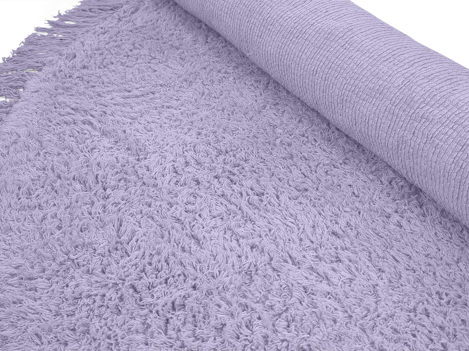 Ronde vloerkleden - Alba Natural Cotton Shaggy (paars)