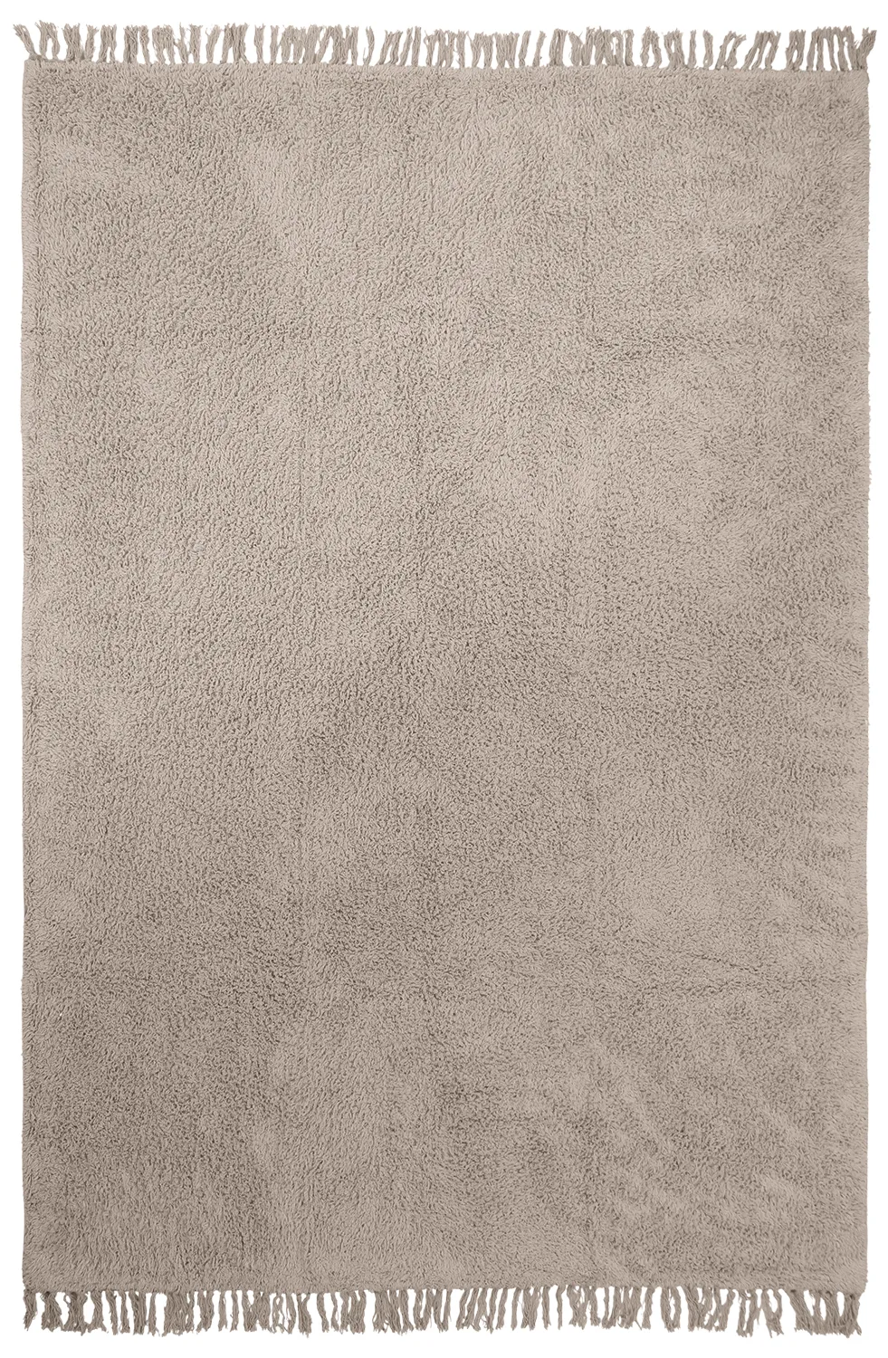Hoogpolig vloerkleed - Alba Natural Cotton Shaggy (taupe)
