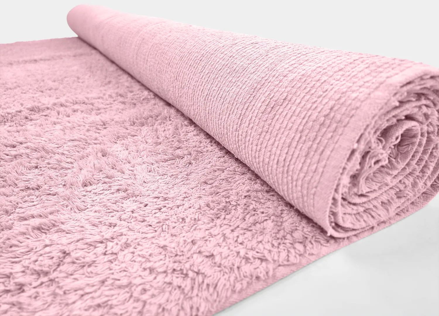 Hoogpolig vloerkleed - Alba Natural Cotton Shaggy (lichtroze)