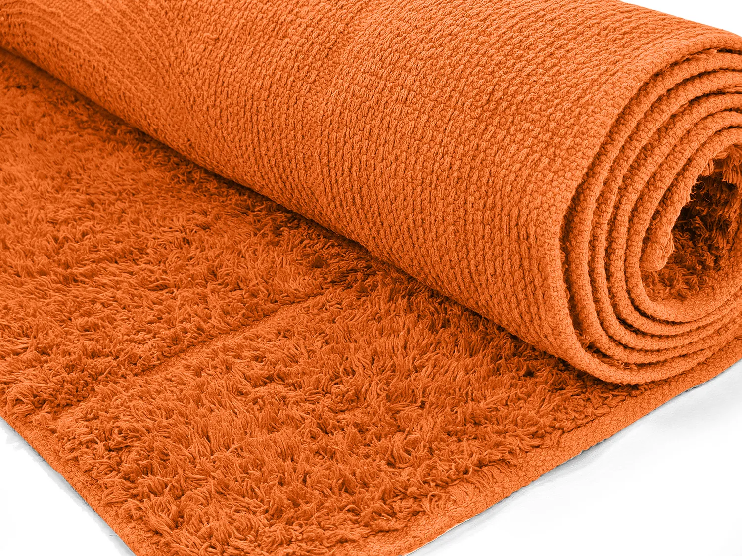 Hoogpolig vloerkleed - Cremona Natural Cotton Shaggy (oranje)