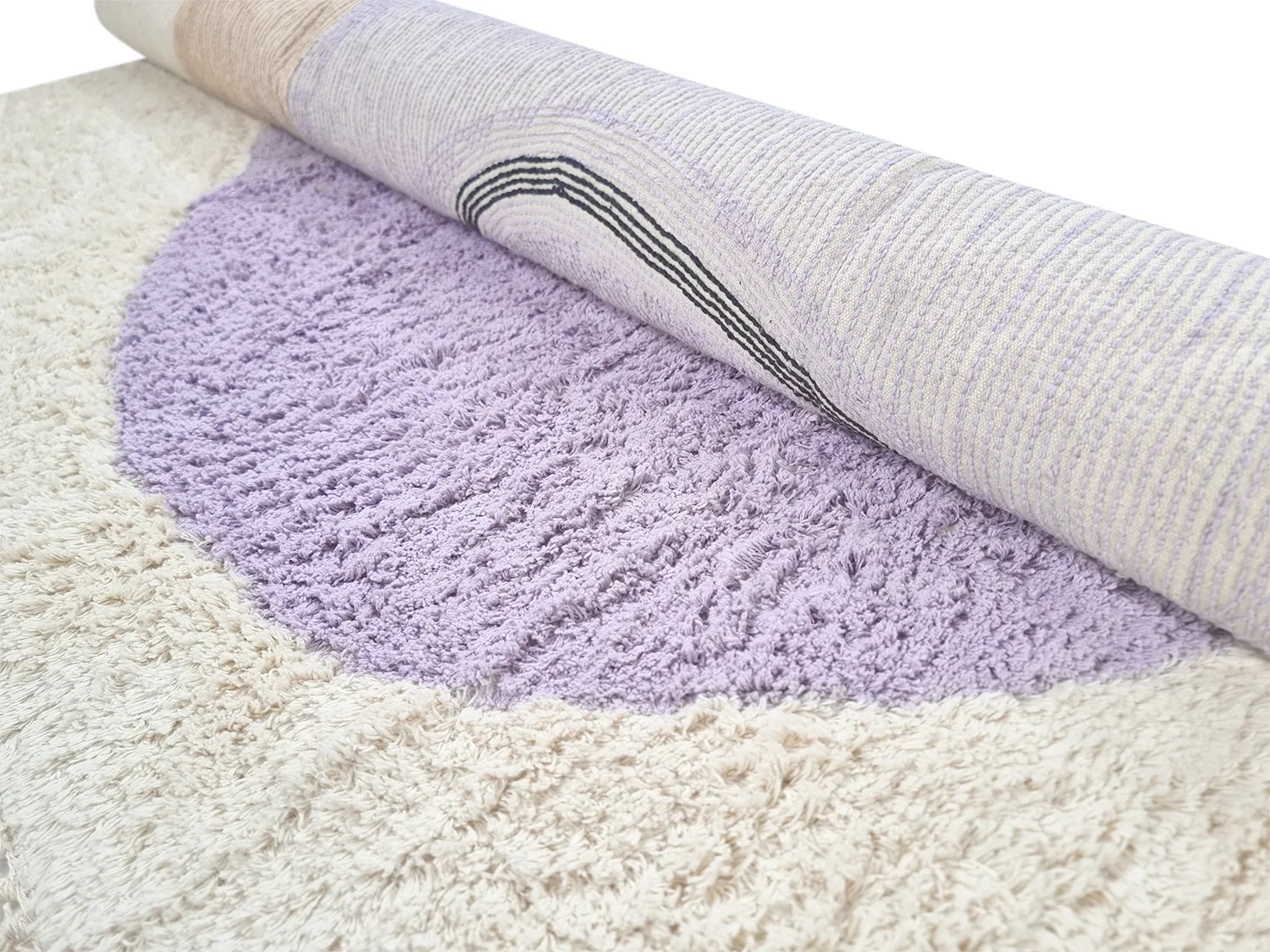 Hoogpolig vloerkleed - Londa Natural Cotton Shaggy (multi)