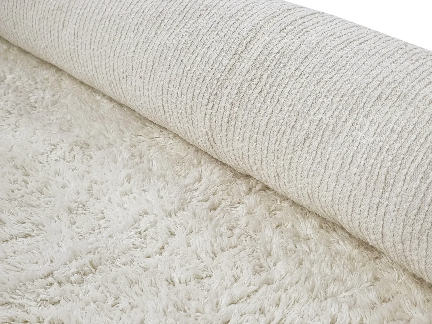 Hoogpolig vloerkleed - Sion Natural Cotton Shaggy (offwhite)