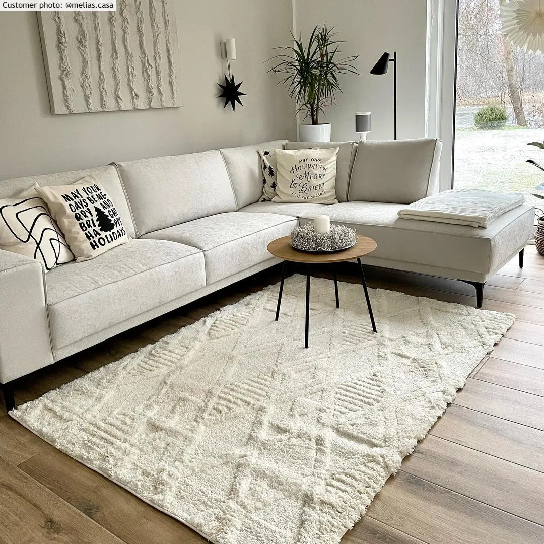 Hoogpolig vloerkleed - Rostock (offwhite)