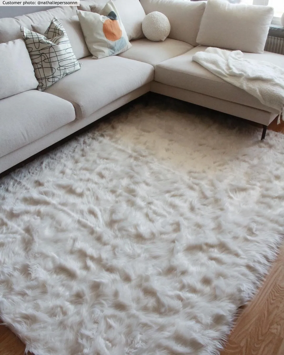 Hoogpolig vloerkleed - Pomaire (wit)