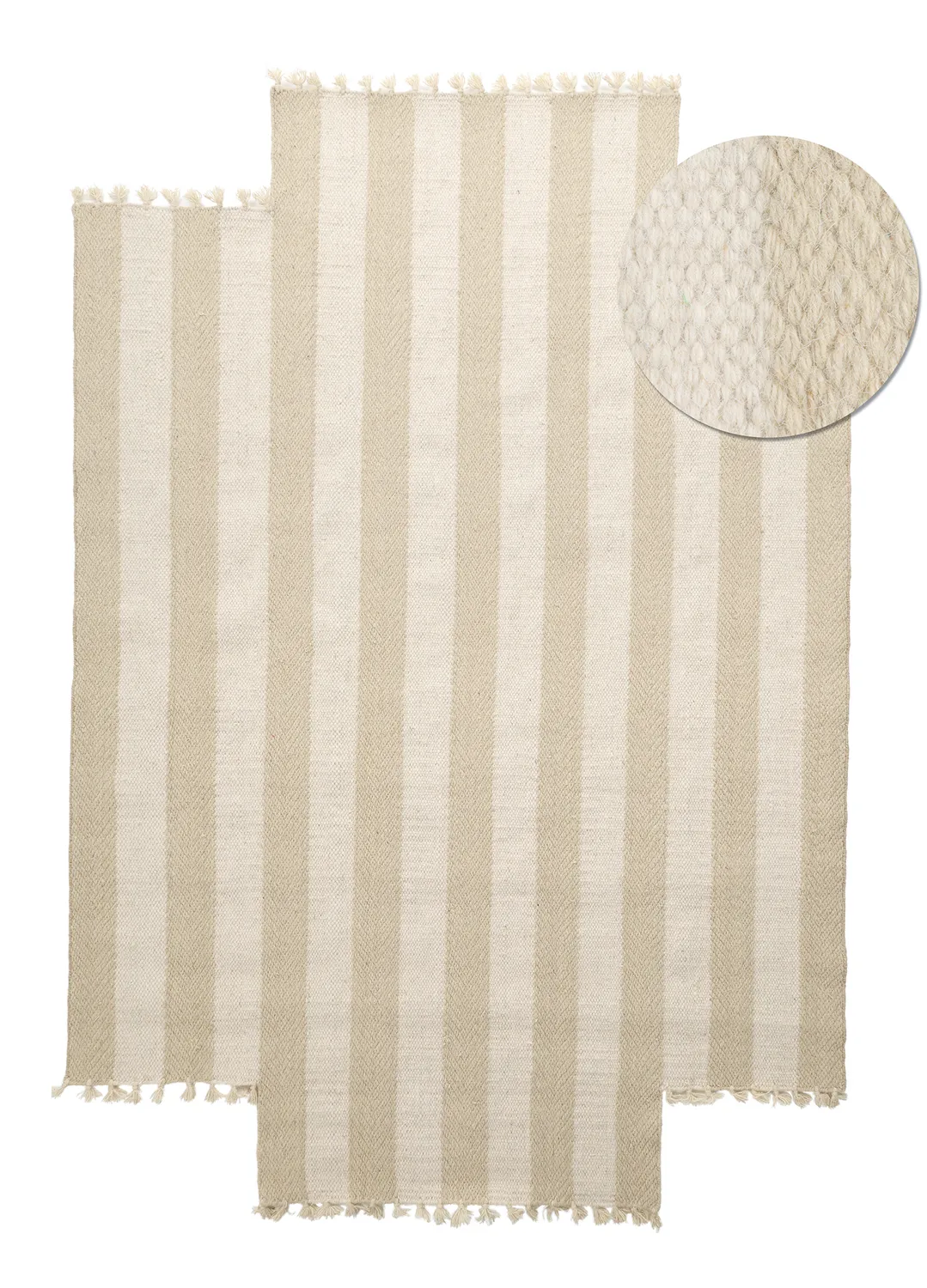 Onregelmatig wollen tapijt - Kystaro (crème/beige)