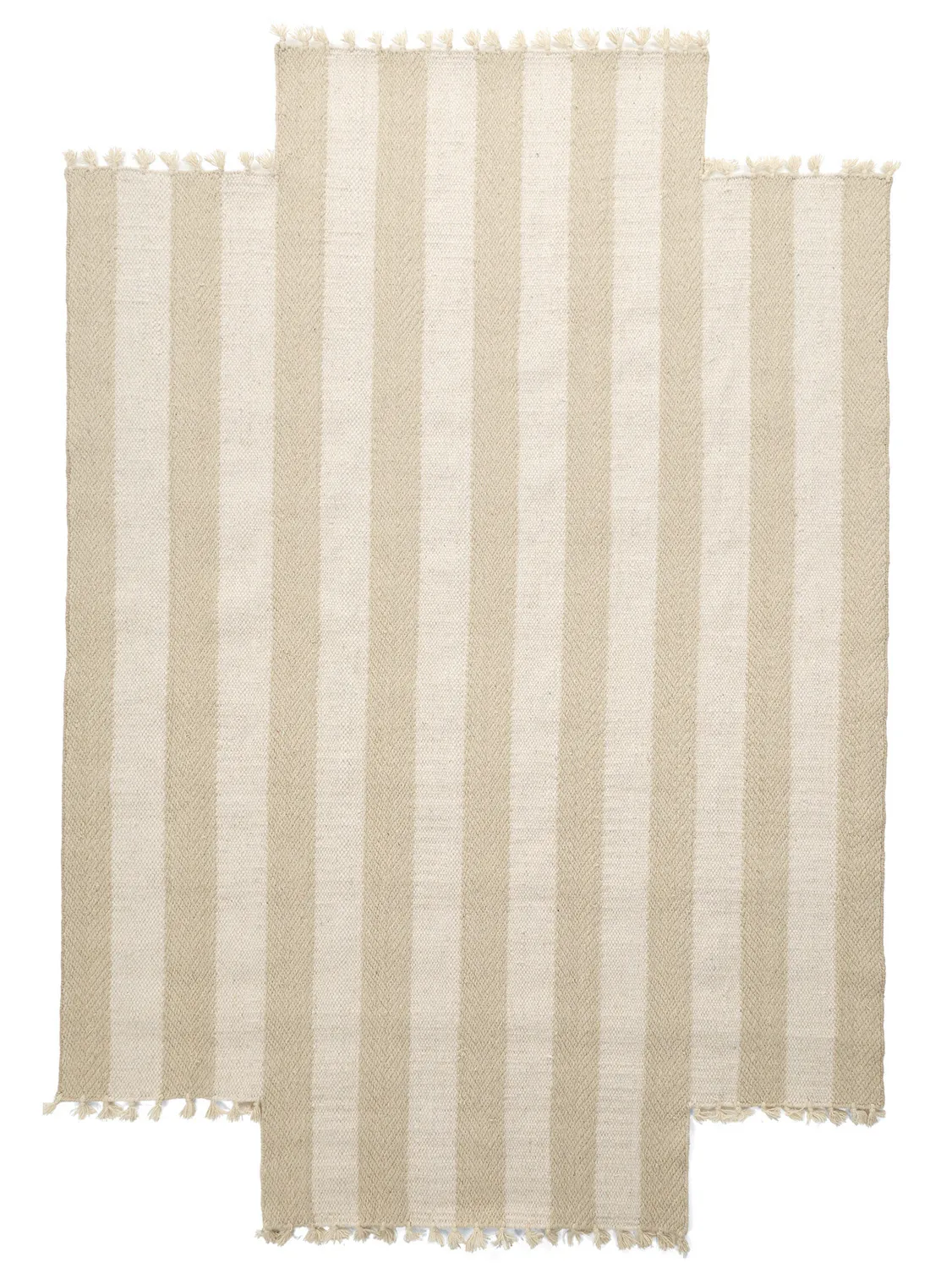 Onregelmatig wollen tapijt - Kystaro (crème/beige)
