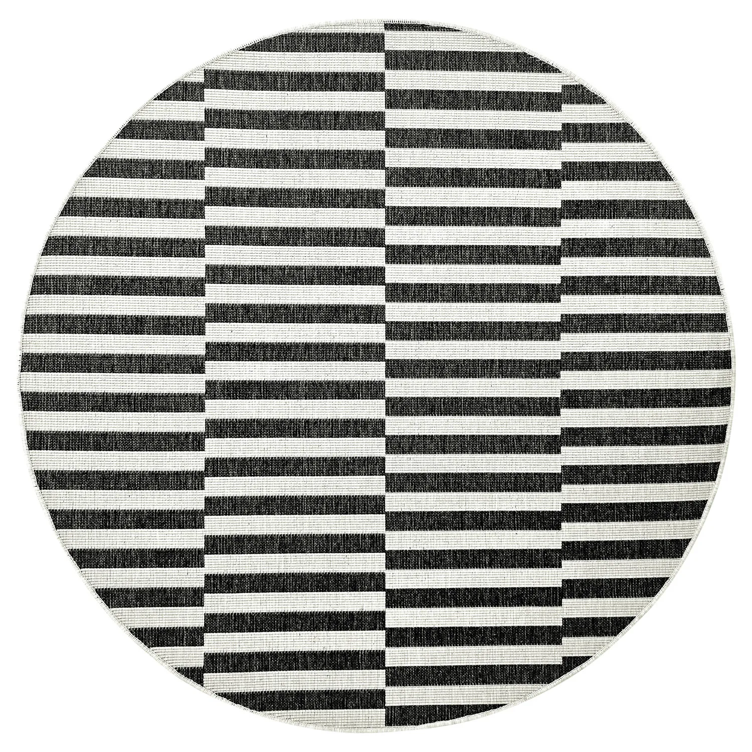 Rond vloerkleed - Indoor/Outdoor Otto (zwart)