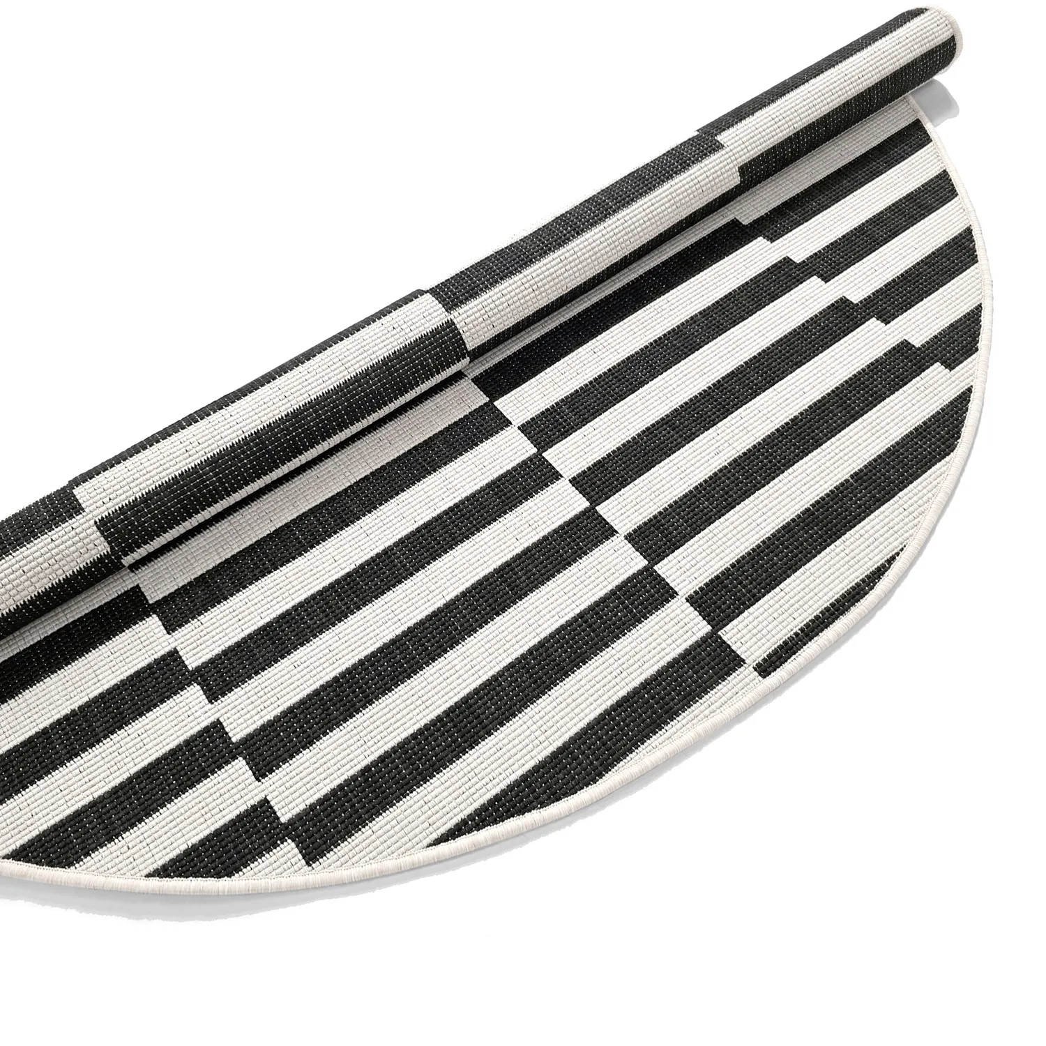 Rond vloerkleed - Indoor/Outdoor Otto (zwart)