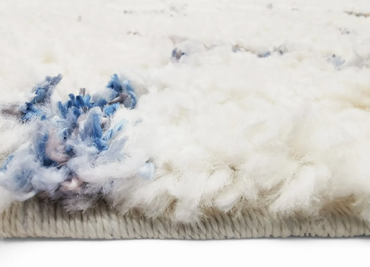 Hoogpolig vloerkleed - Valencia (blauw/multi)