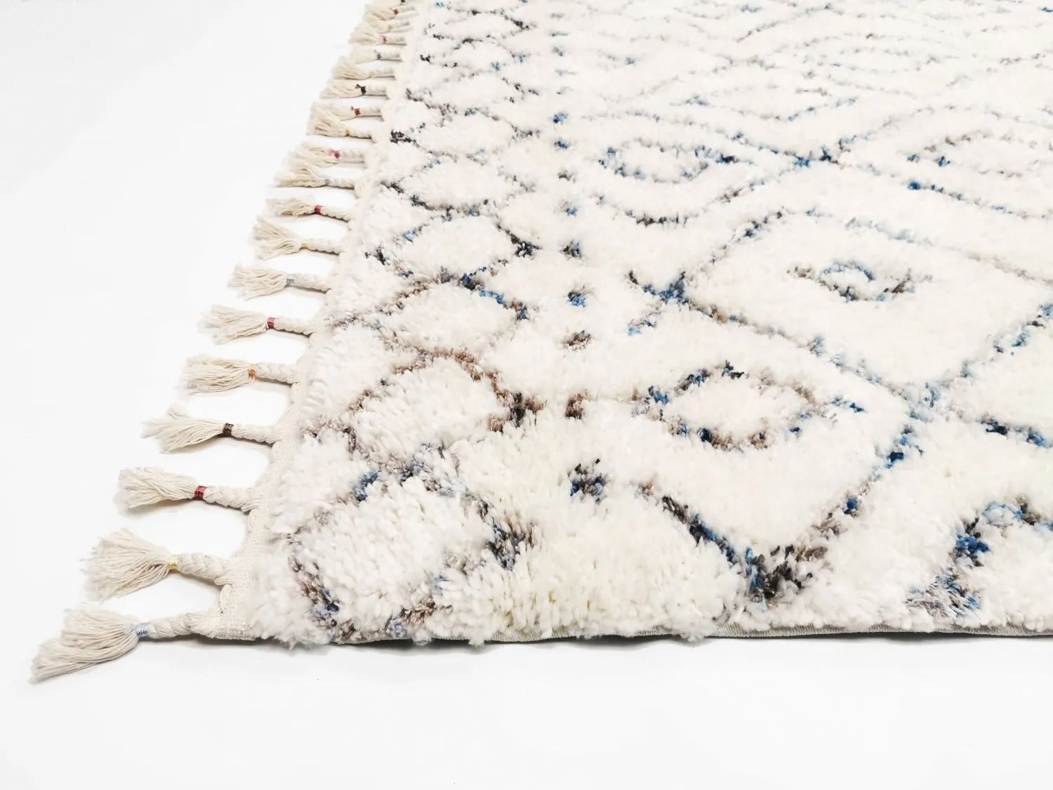 Hoogpolig vloerkleed - Marini (blauw/multi)