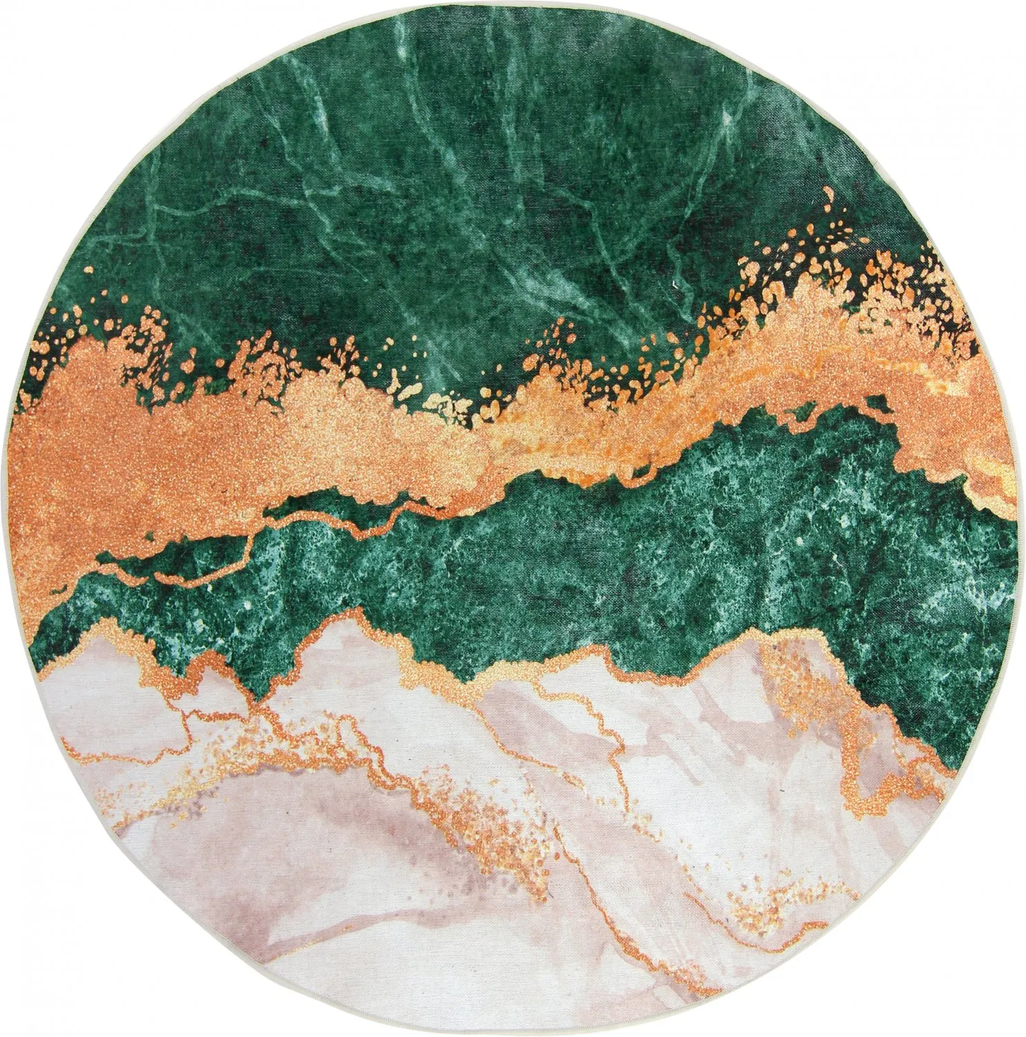 Rond vloerkleed - Padova (groen/oranje)