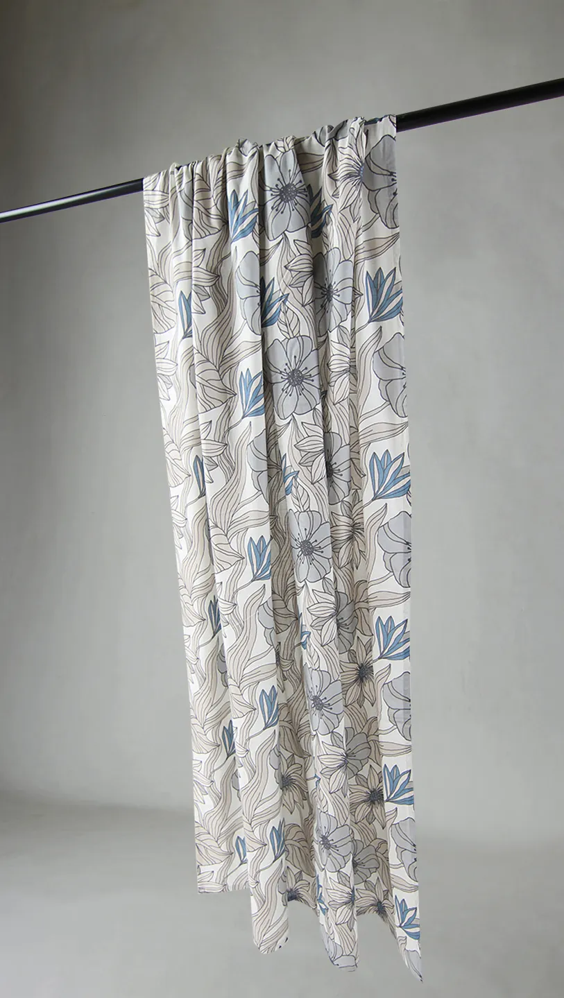 Gordijnen - Katoenen gordijn Aurelia (blauw)