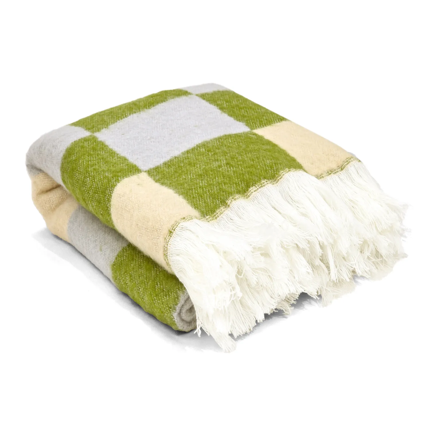 Dekens - Wollenmix plaid - Audrey Check (beige/groen/paars)