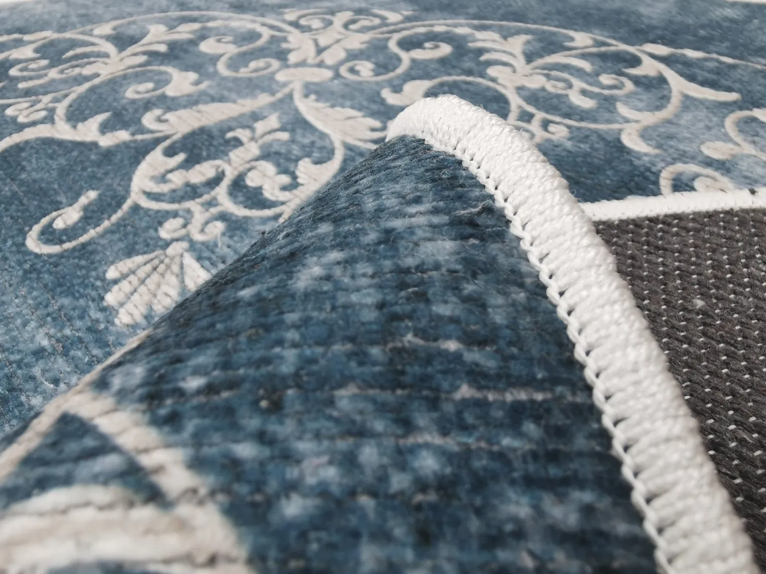 Rond vloerkleed - Santi (blauw/beige)
