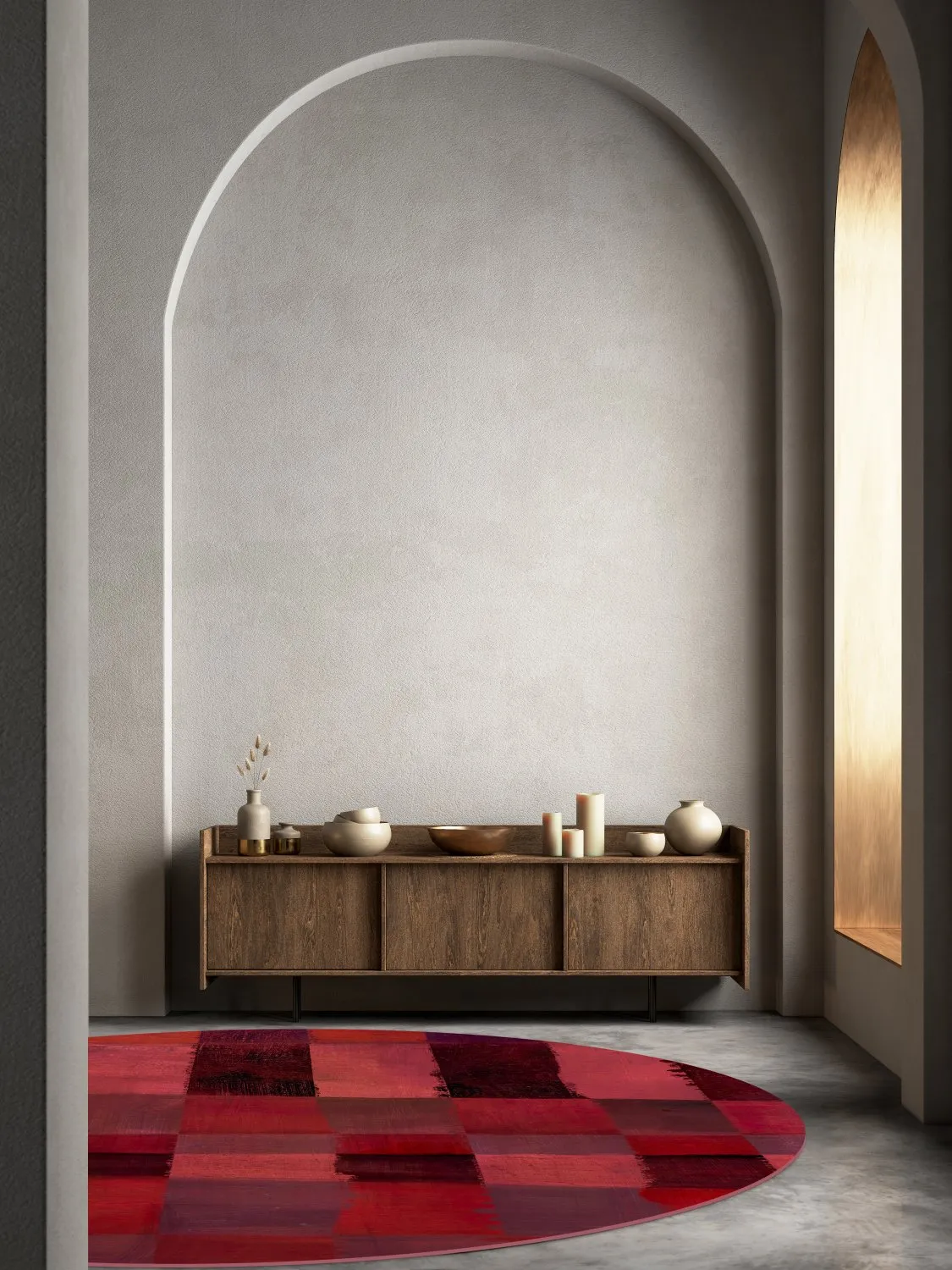 Rond vloerkleed - Samadet (rood)