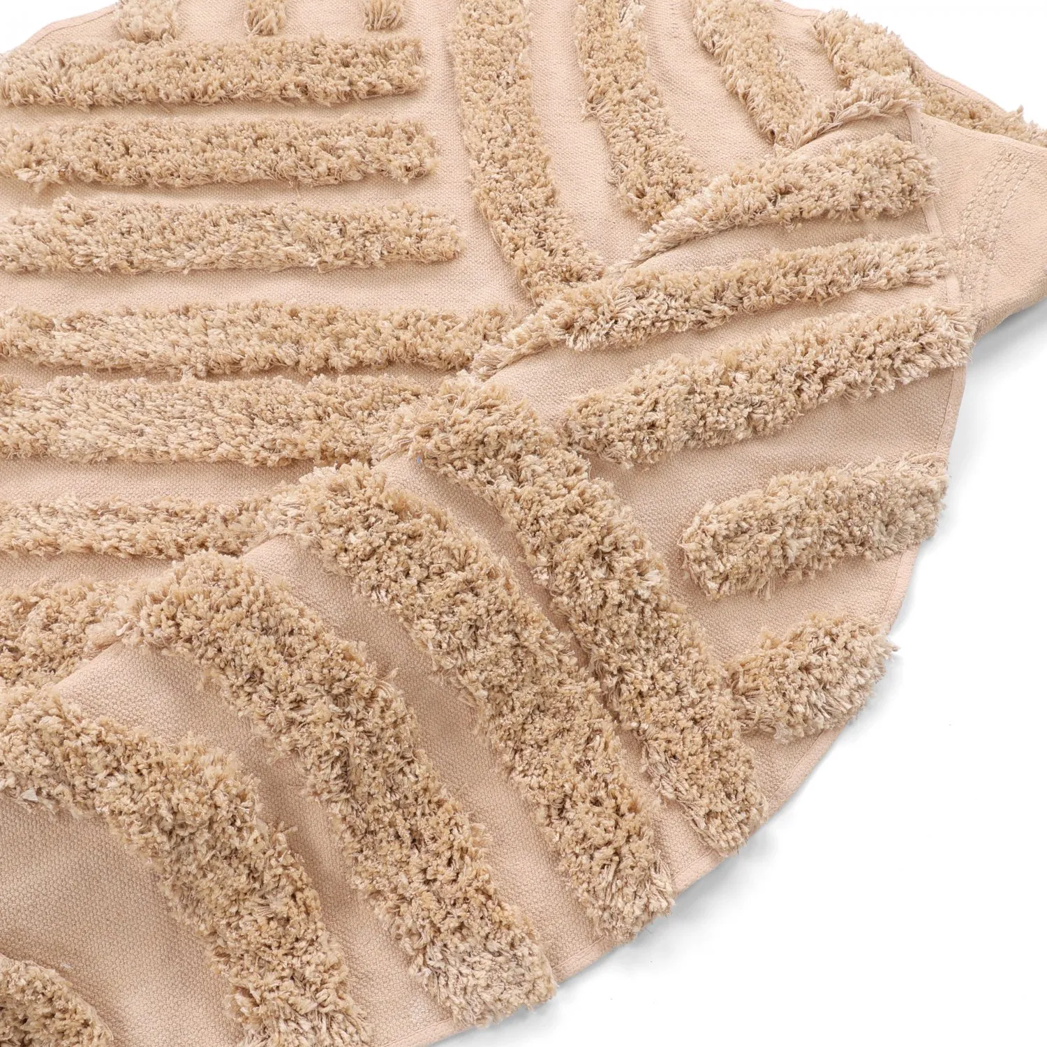 Rond vloerkleed - Cazorla Natural Cotton Shaggy (beige)