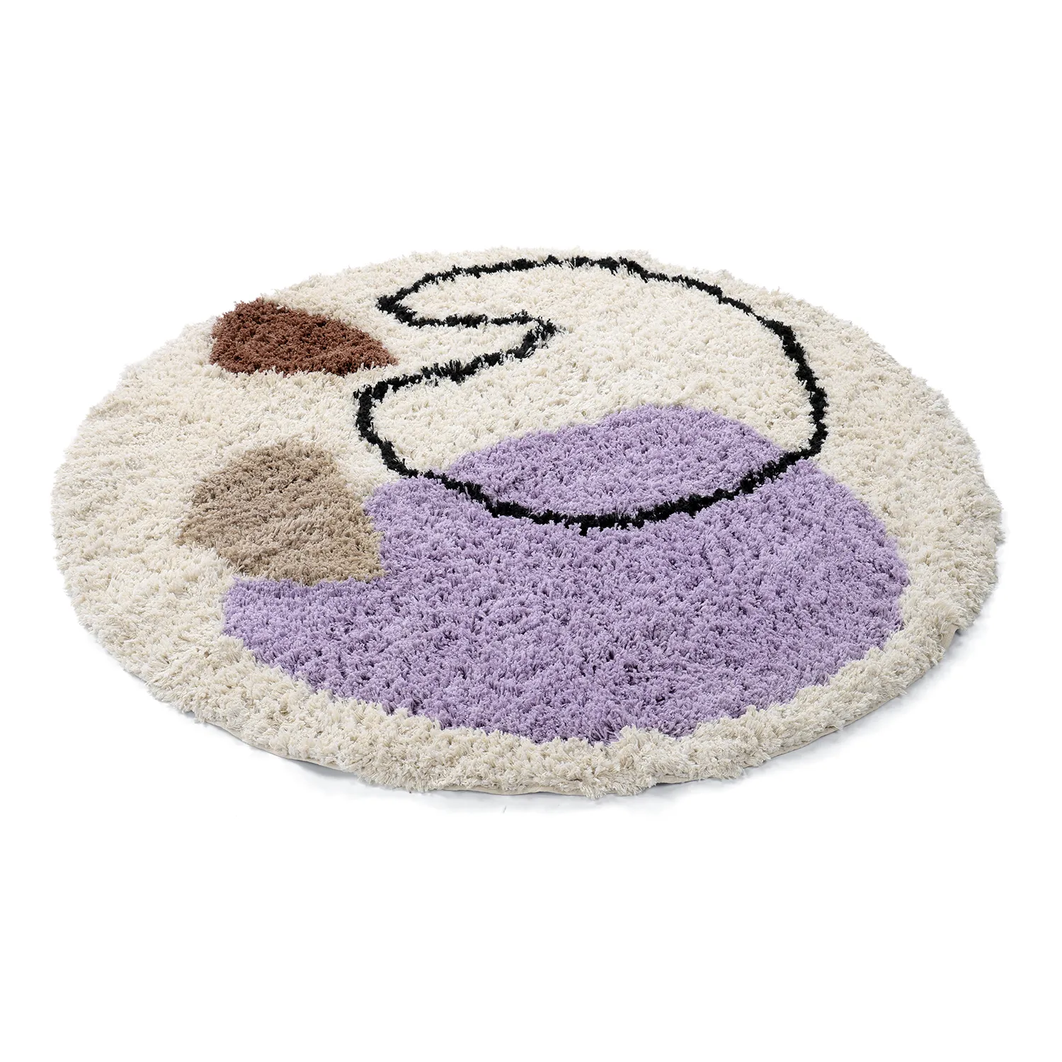 Rond vloerkleed - Naousa Natural Cotton Shaggy (multi)