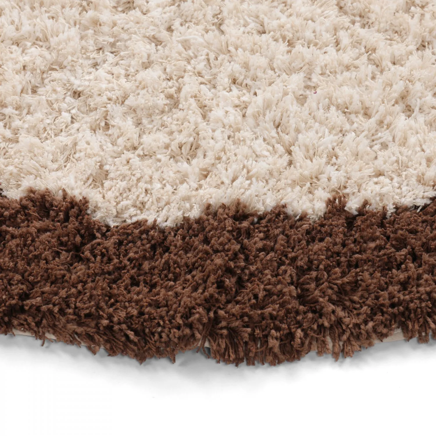 Rond vloerkleed - Sagres Natural Cotton Shaggy (off-white/bruin)