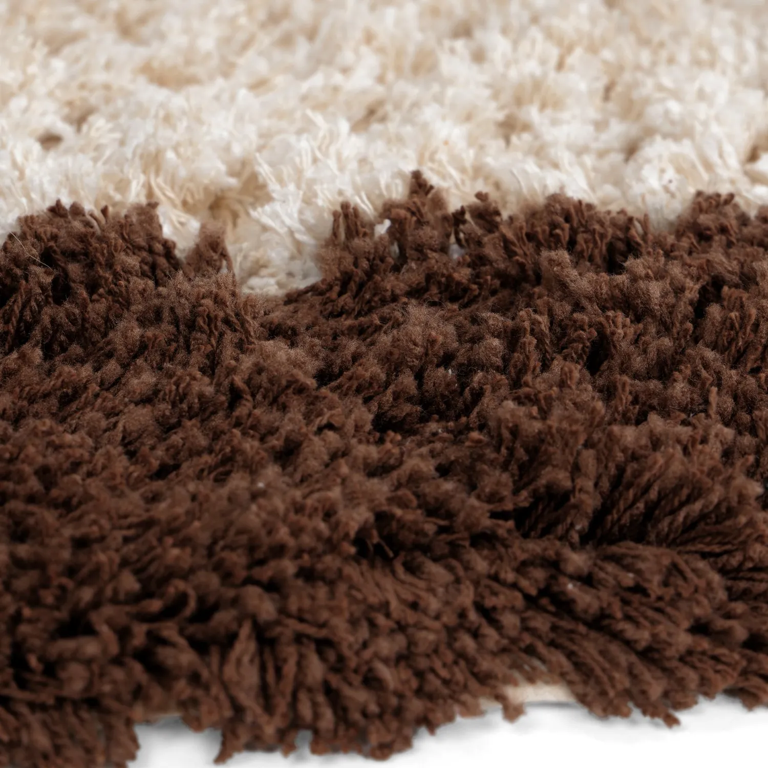 Rond vloerkleed - Sagres Natural Cotton Shaggy (off-white/bruin)