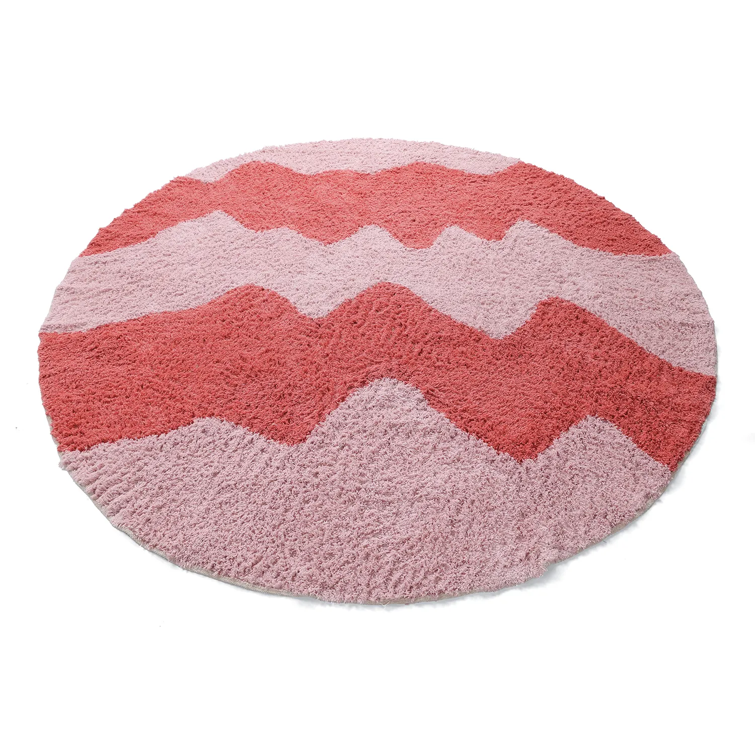 Hoogpolig vloerkleed - Amira Natural Cotton Shaggy (roze)