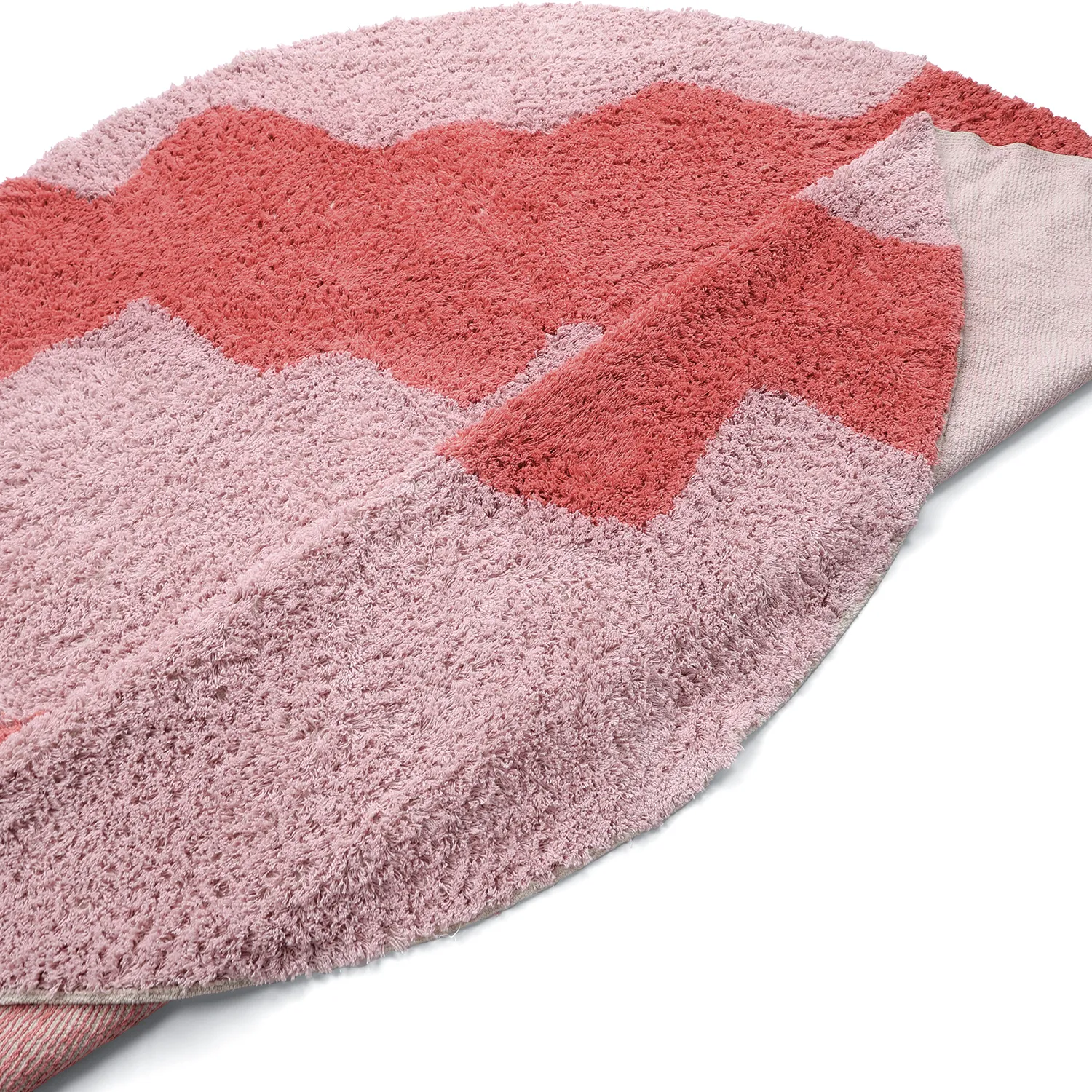 Hoogpolig vloerkleed - Amira Natural Cotton Shaggy (roze)