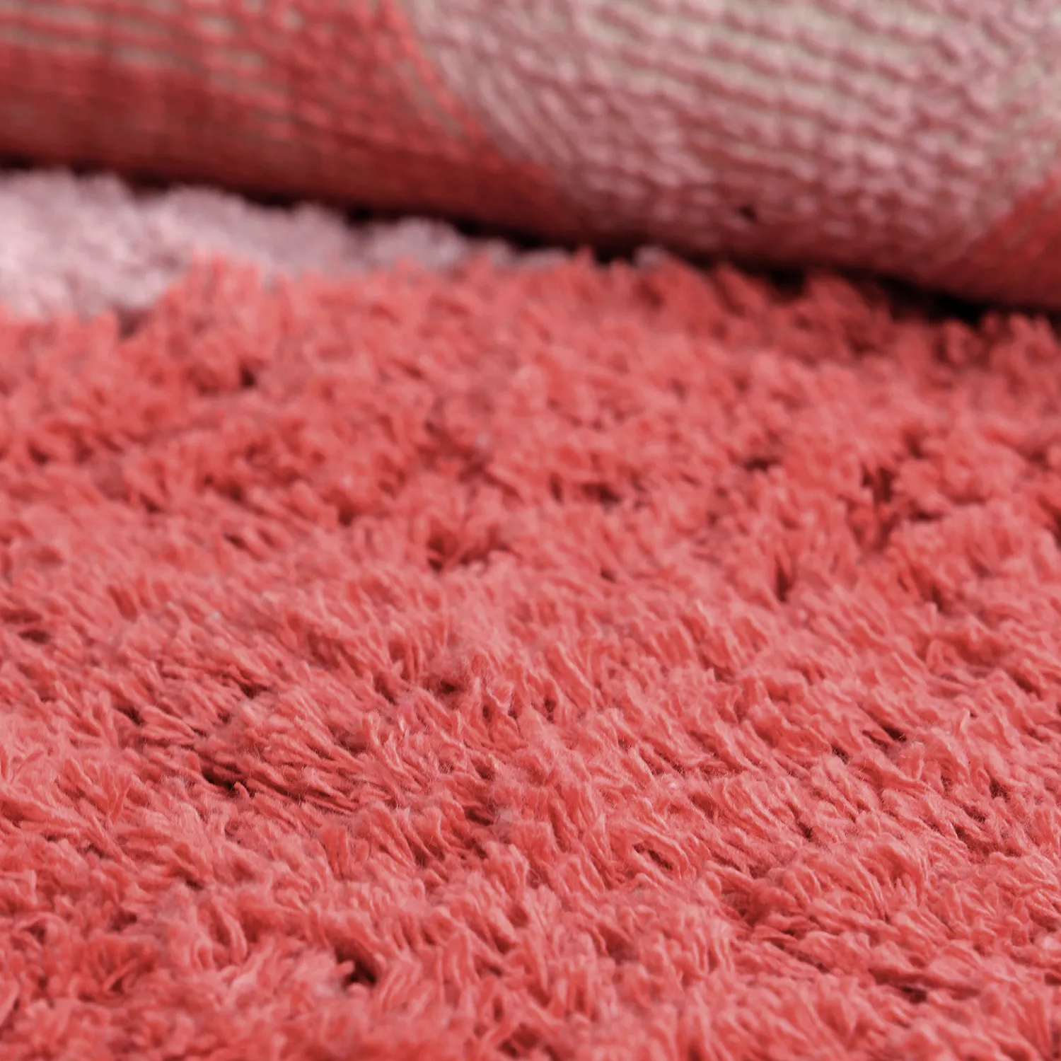 Hoogpolig vloerkleed - Amira Natural Cotton Shaggy (roze)