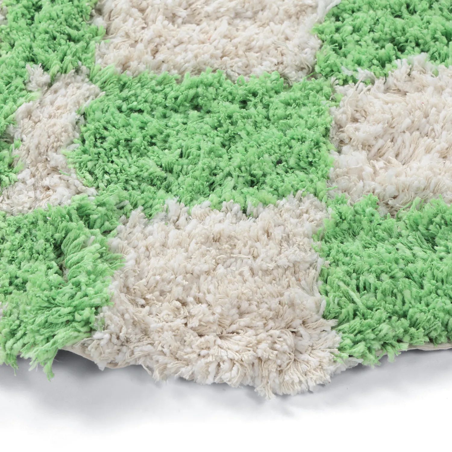 Rond vloerkleed - Atrani Natural Cotton Shaggy (groente)