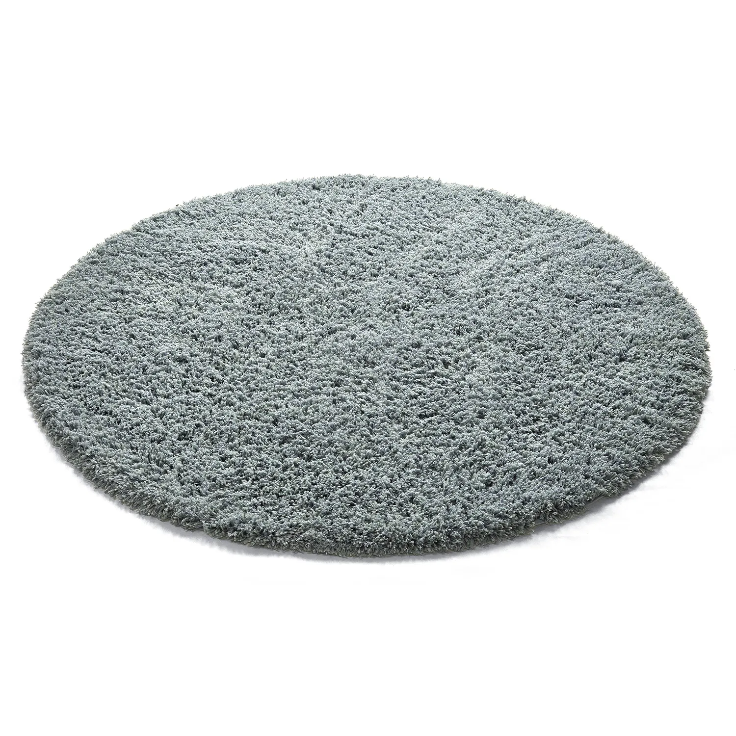 Rond vloerkleed - Combarro Solid Cotton Shaggy (lichtblauw)