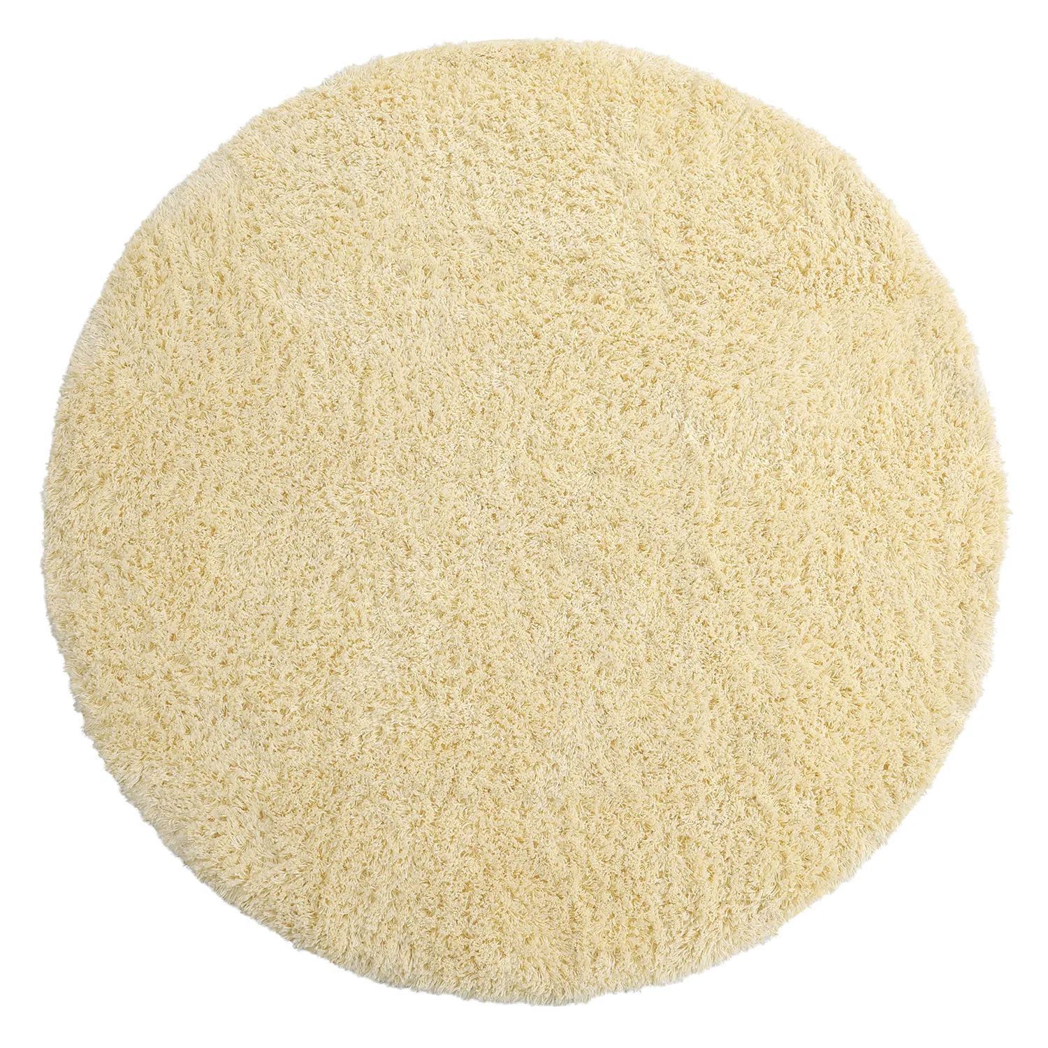 Rond vloerkleed - Combarro Solid Cotton Shaggy (lichtgeel)