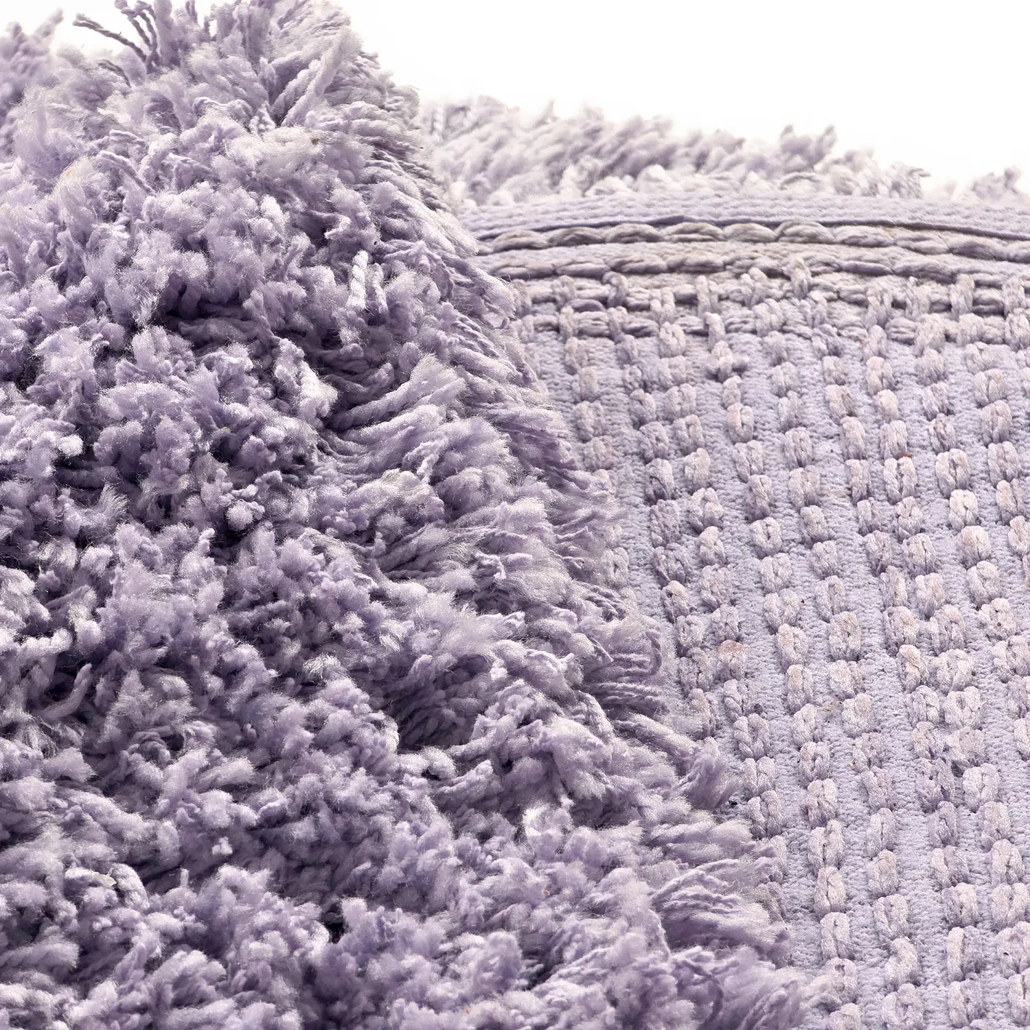 Rond vloerkleed - Combarro Solid Cotton Shaggy (licht paars)