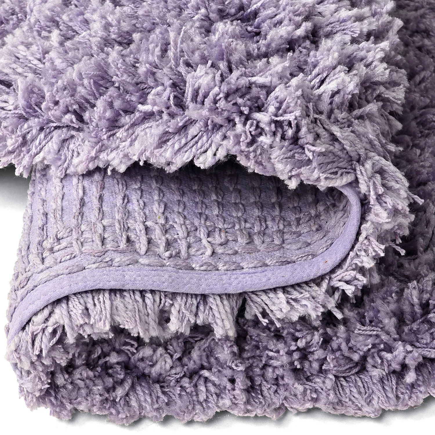 Rond vloerkleed - Combarro Solid Cotton Shaggy (licht paars)