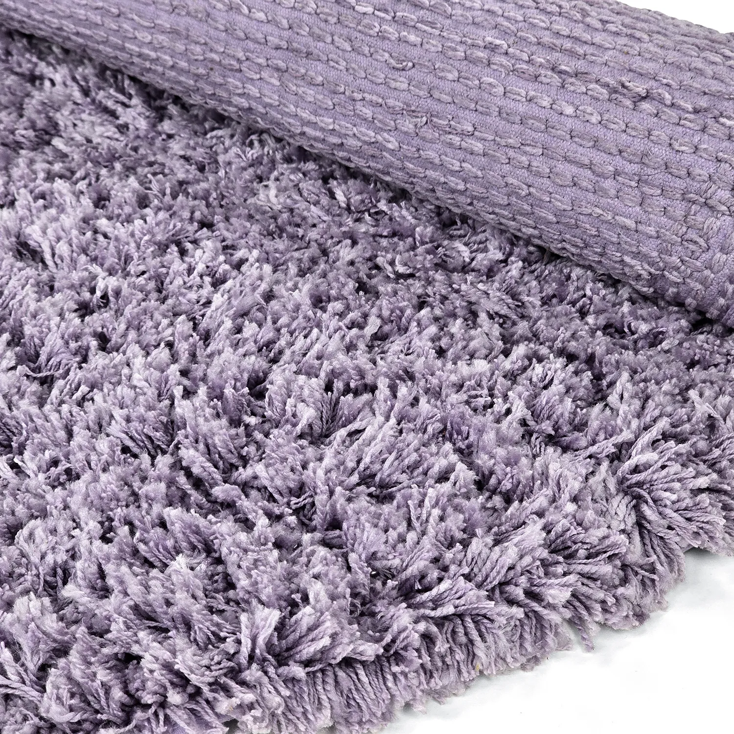 Rond vloerkleed - Combarro Solid Cotton Shaggy (licht paars)