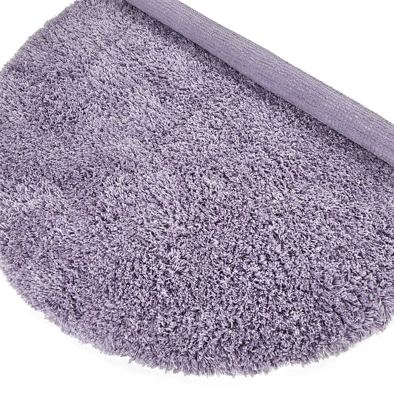 Rond vloerkleed - Combarro Solid Cotton Shaggy (licht paars)