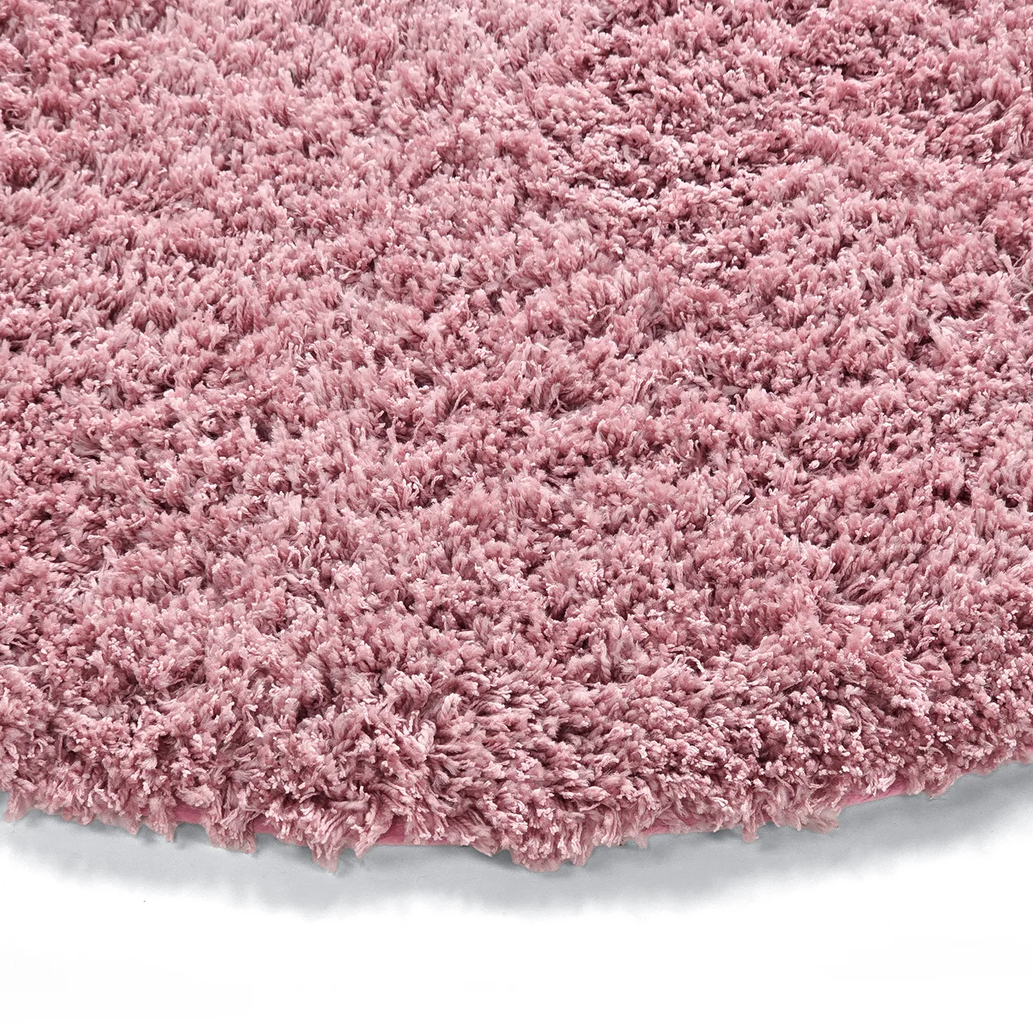 Rond vloerkleed - Combarro Solid Cotton Shaggy (lichtroze)