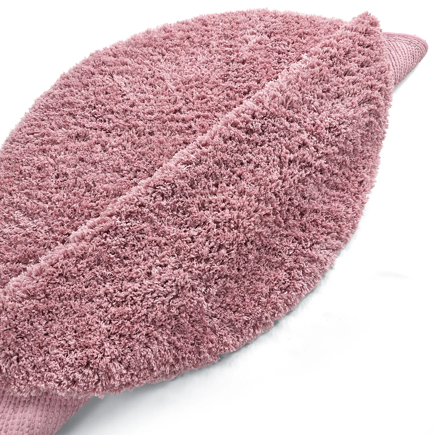 Rond vloerkleed - Combarro Solid Cotton Shaggy (lichtroze)