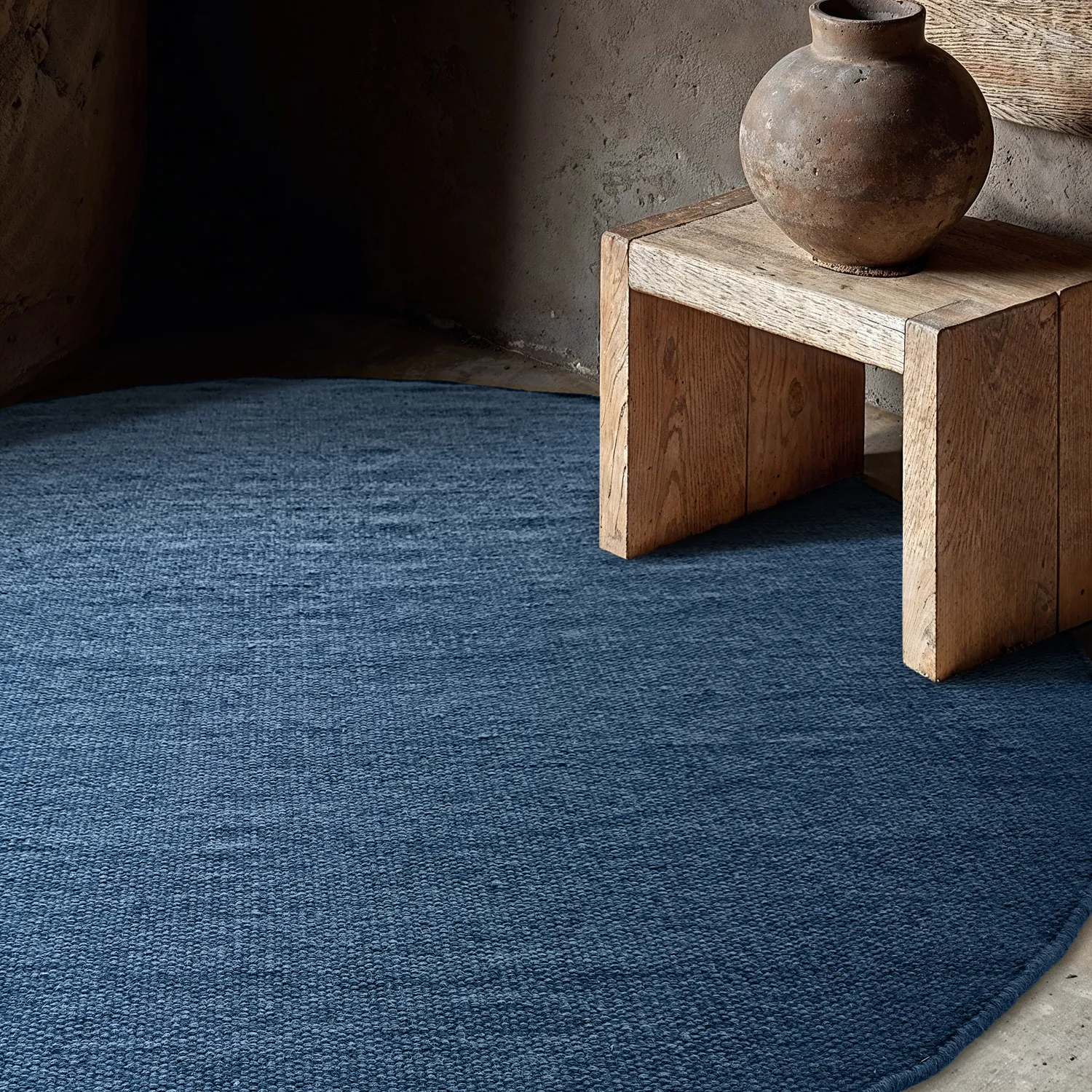 Rond vloerkleed - Hamilton (marineblauw)