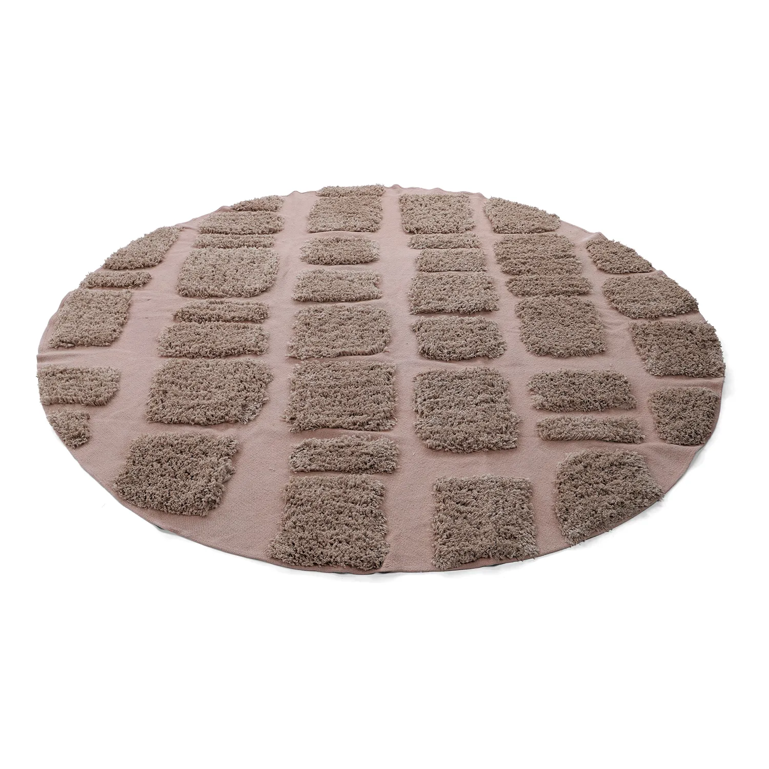 Rond vloerkleed - Otranto Natural Cotton Shaggy (taupe)