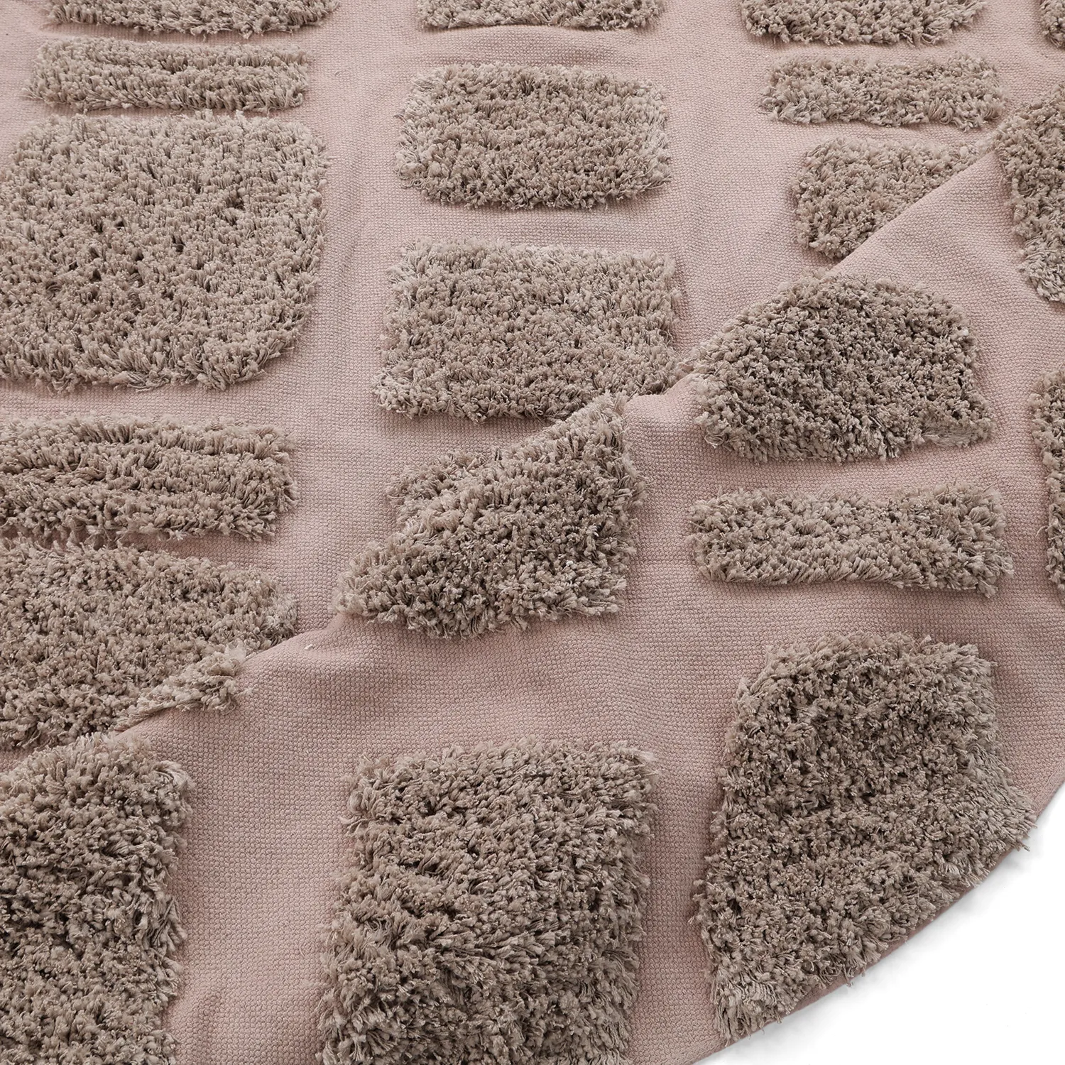 Rond vloerkleed - Otranto Natural Cotton Shaggy (taupe)