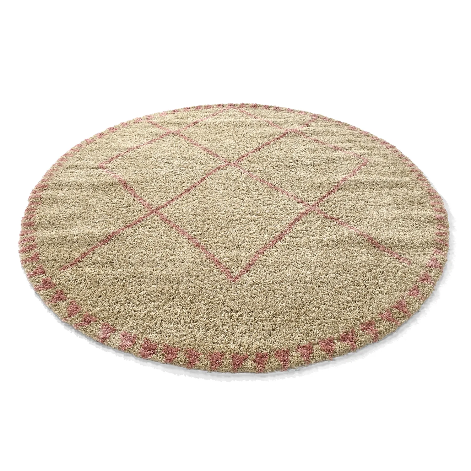 Ronde vloerkleden - Tiznit (beige/roze)