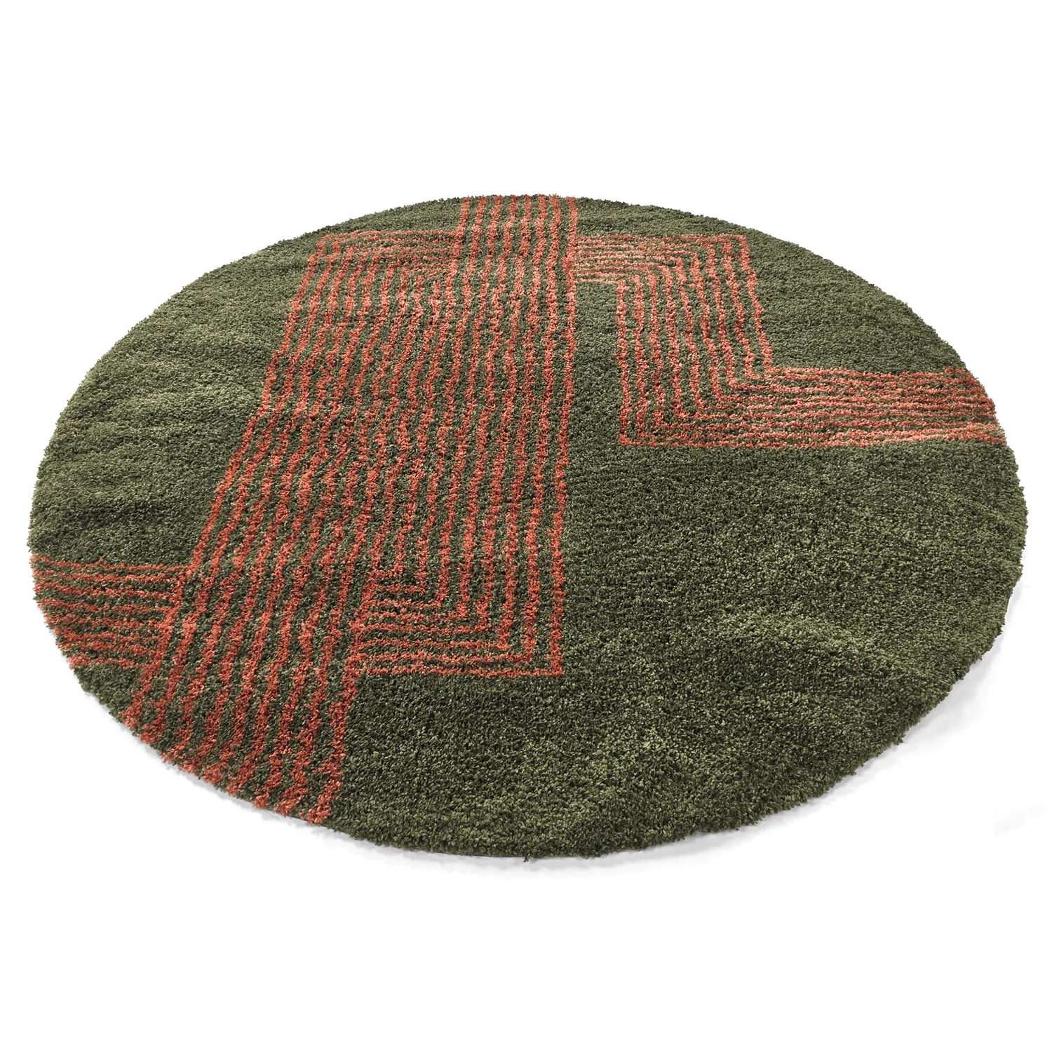 Ronde vloerkleden - Zagora (groen/oranje)
