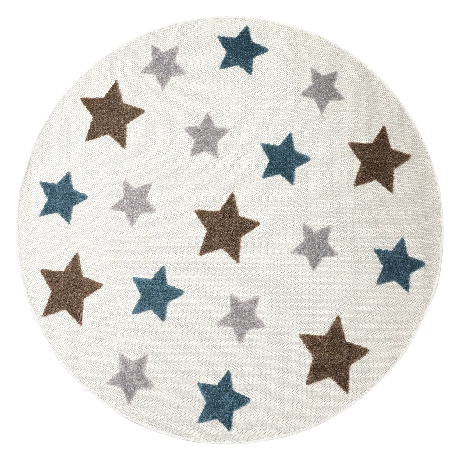Rond kindertapijt - Stars (crème/multi)