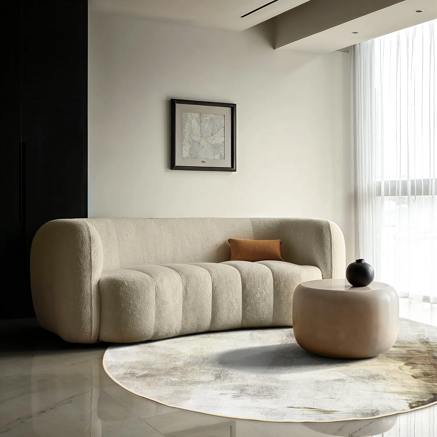 Rond vloerkleed - Cadiz (beige)