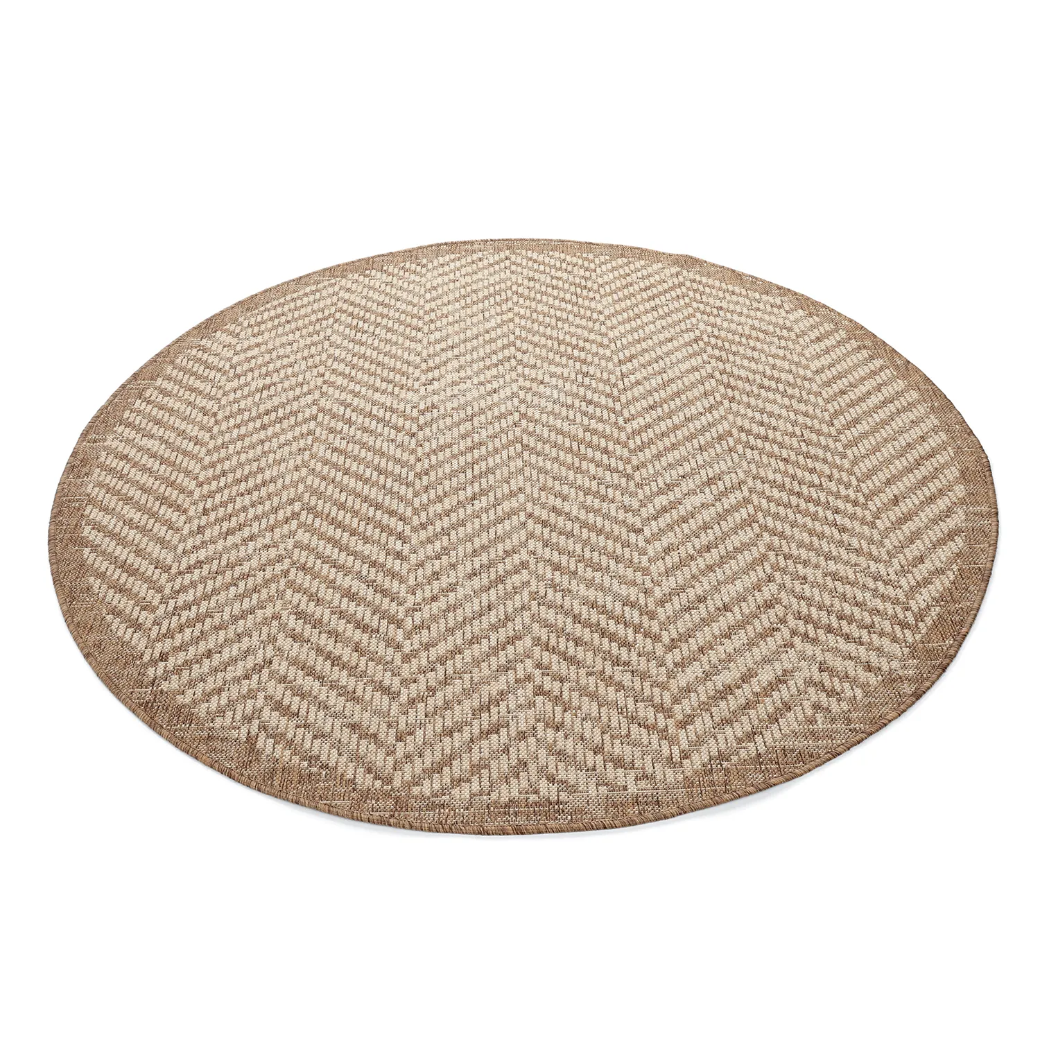 Rond vloerkleed - Indoor/Outdoor Donora (bruin)