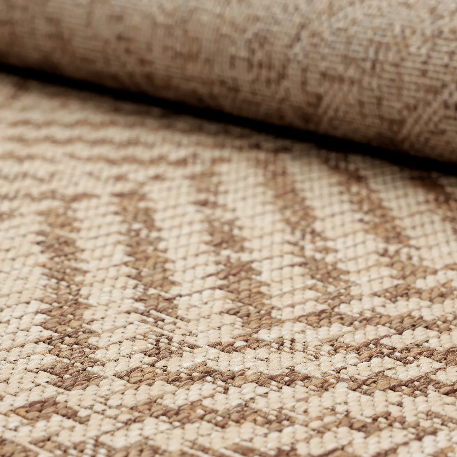 Rond vloerkleed - Indoor/Outdoor Donora (bruin)