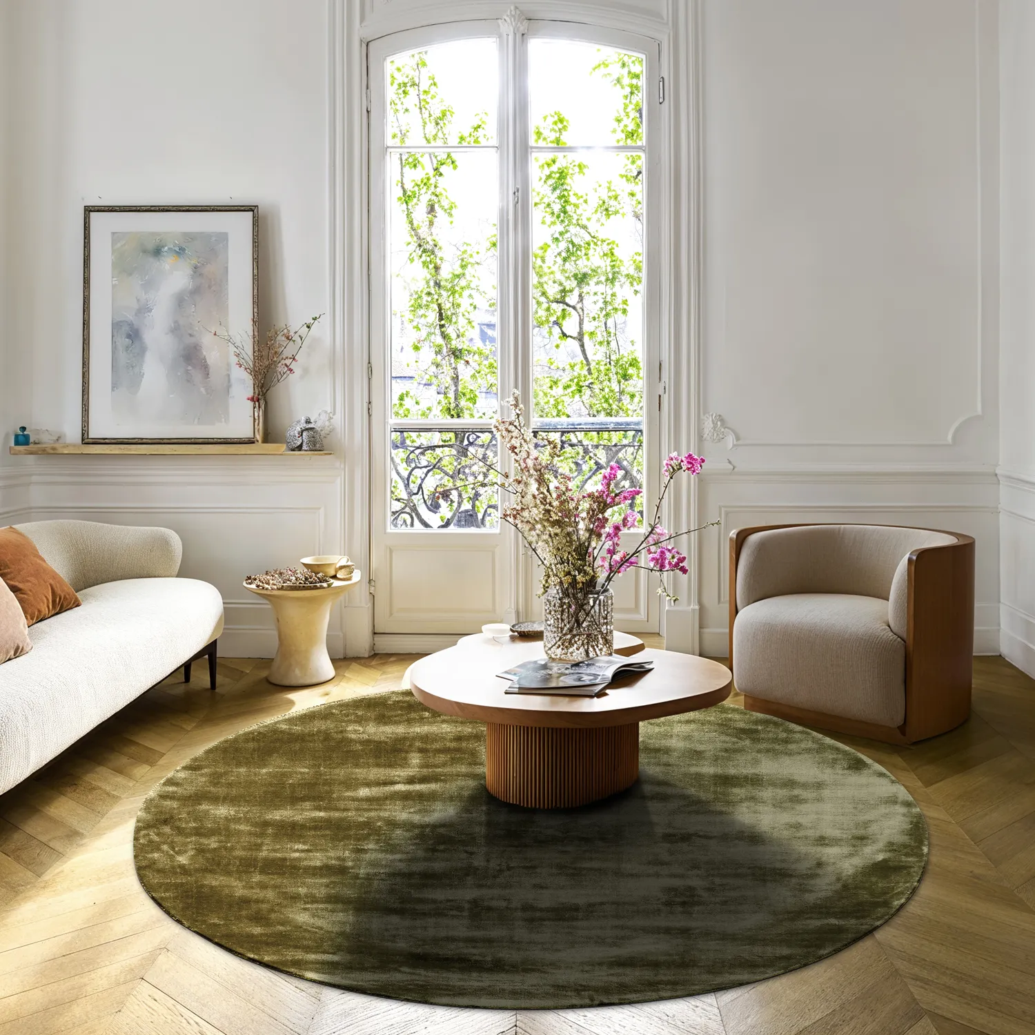 Rond vloerkleed - Jodhpur Special Luxury Edition (groen)