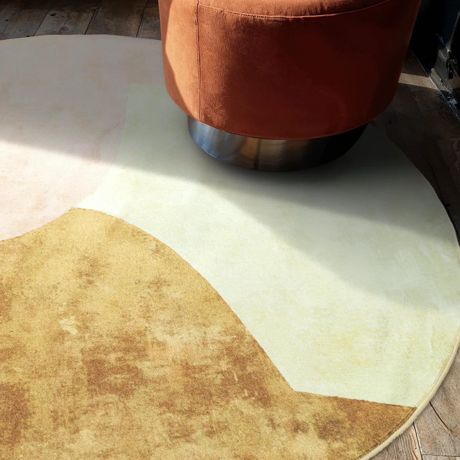 Rond vloerkleed - Lazio (beige/roze)