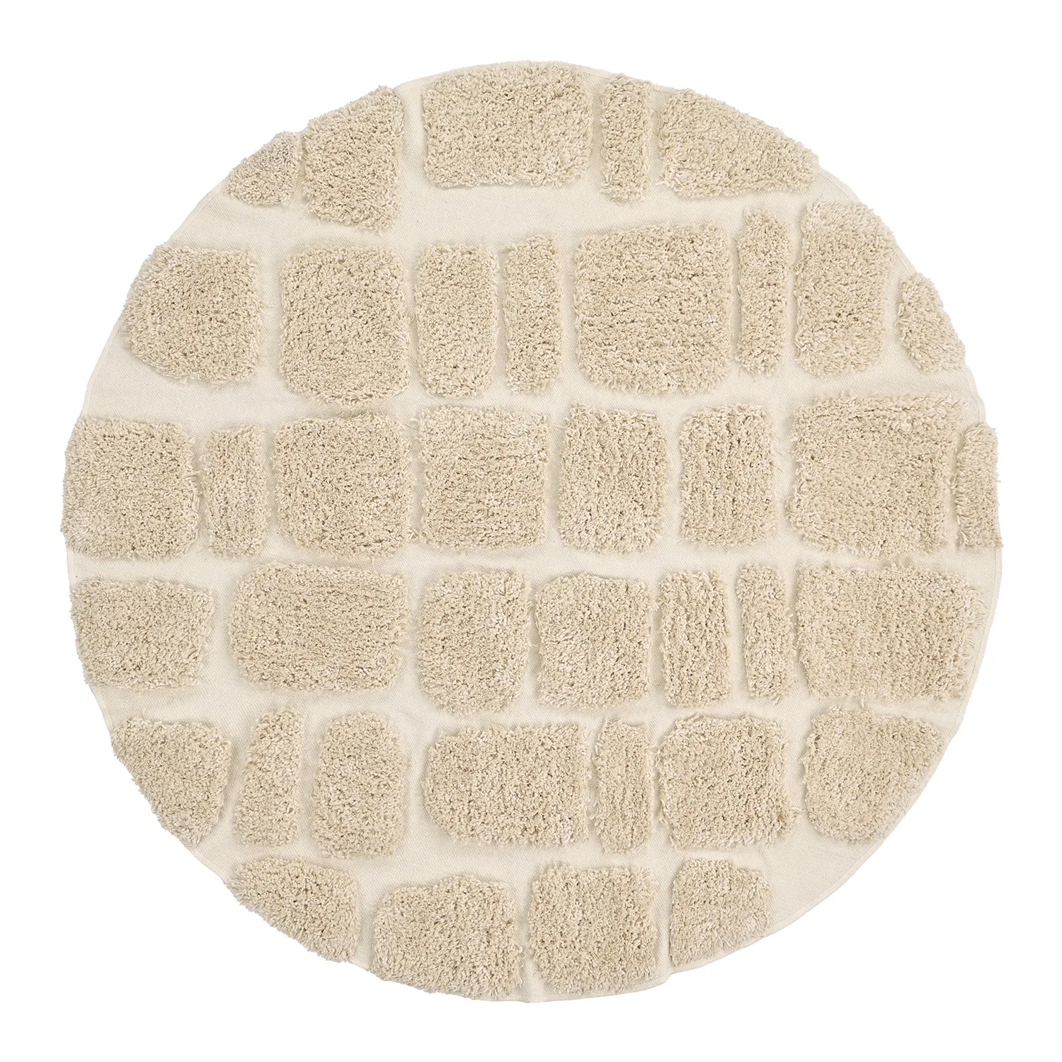 Rond vloerkleed - Otranto Natural Cotton Shaggy (gebroken wit)